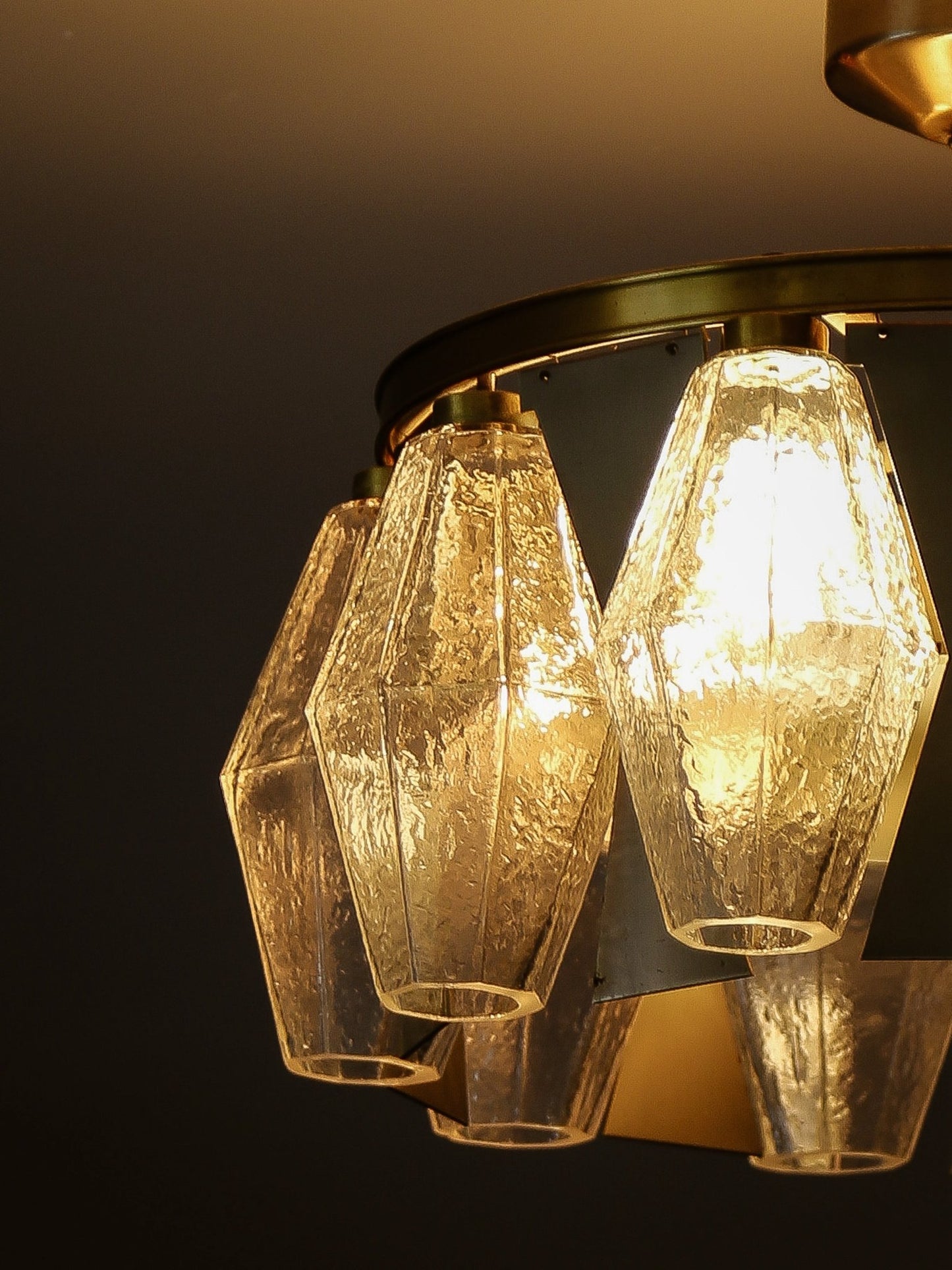 Carlo Scarpa Poliedri Glass Pendant Lamp, Italy, 1960s - Lumini Collections