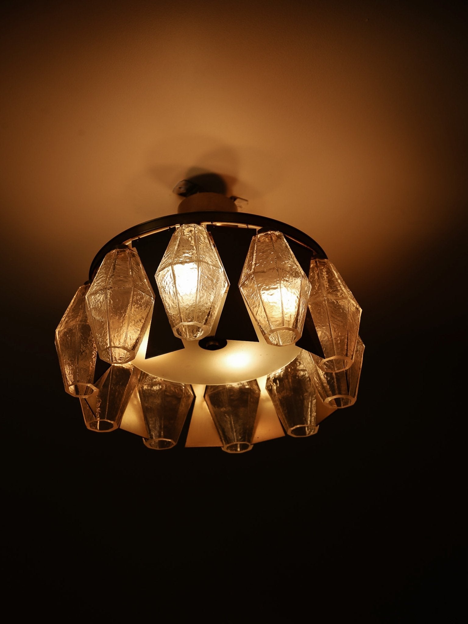 Carlo Scarpa Poliedri Glass Pendant Lamp, Italy, 1960s - Lumini Collections