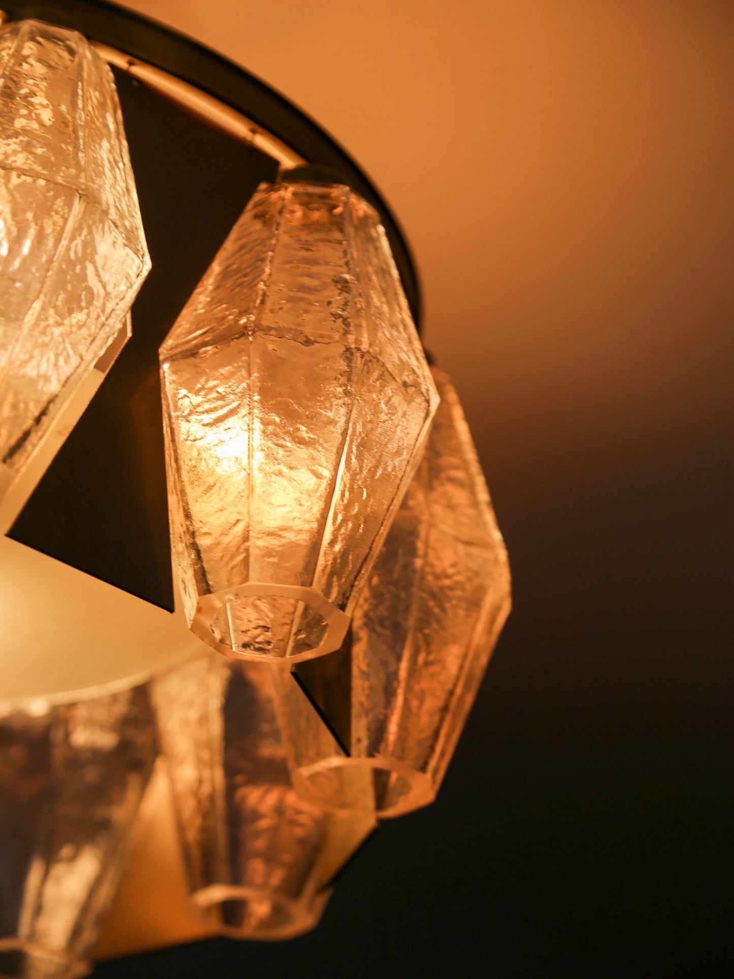 Carlo Scarpa Poliedri Glass Pendant Lamp, Italy, 1960s - Lumini Collections