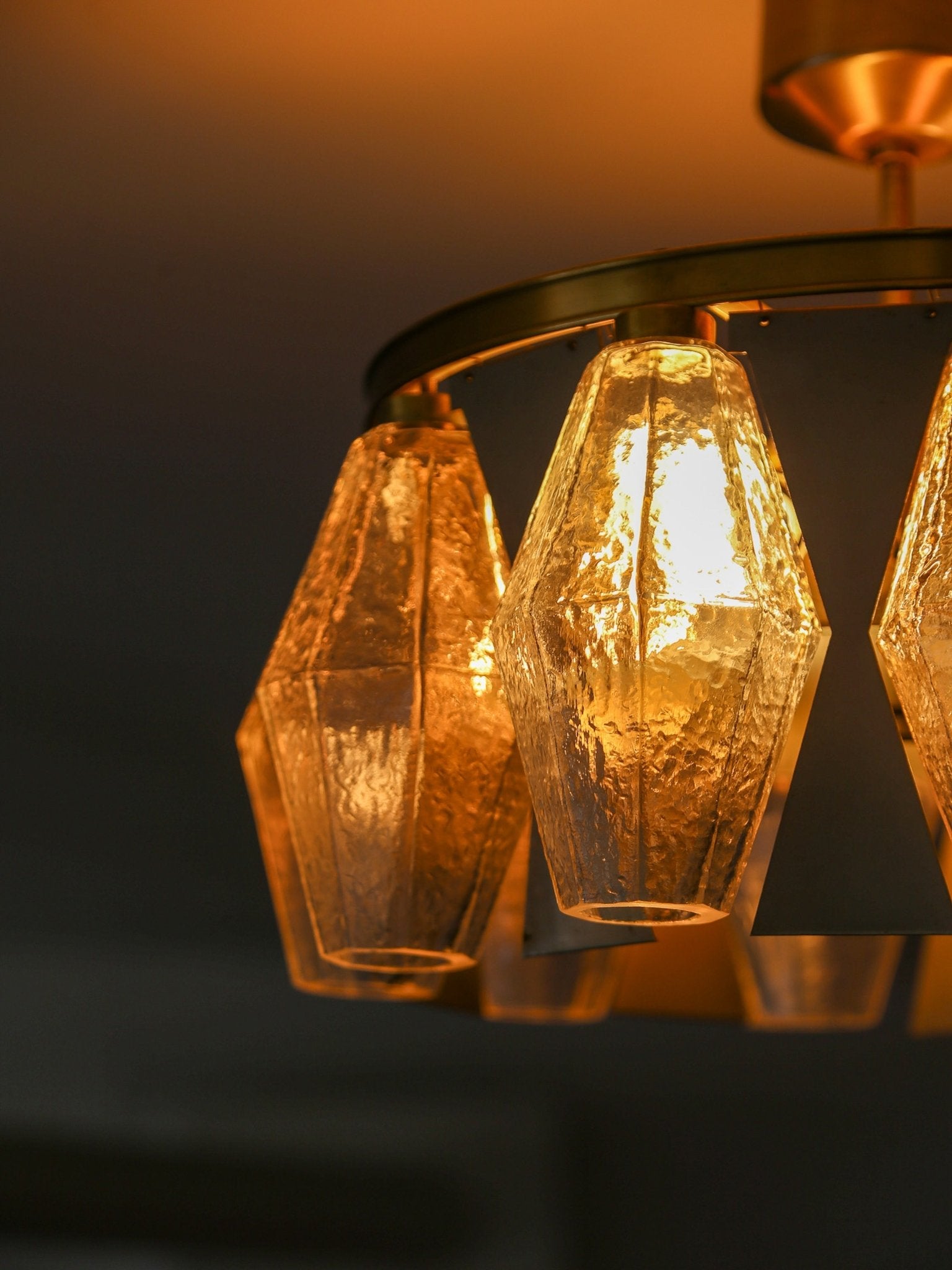 Carlo Scarpa Poliedri Glass Pendant Lamp, Italy, 1960s - Lumini Collections