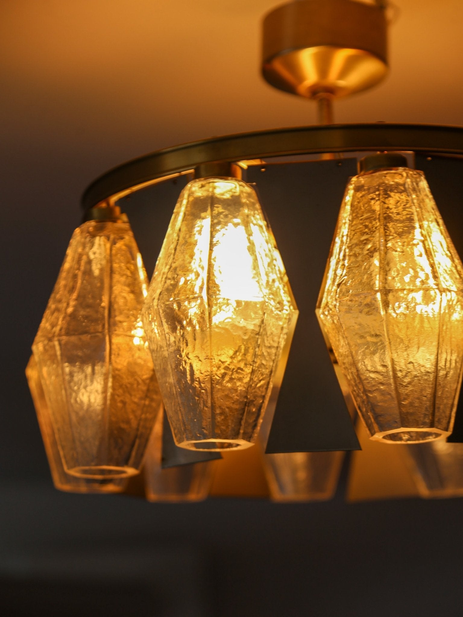 Carlo Scarpa Poliedri Glass Pendant Lamp, Italy, 1960s - Lumini Collections