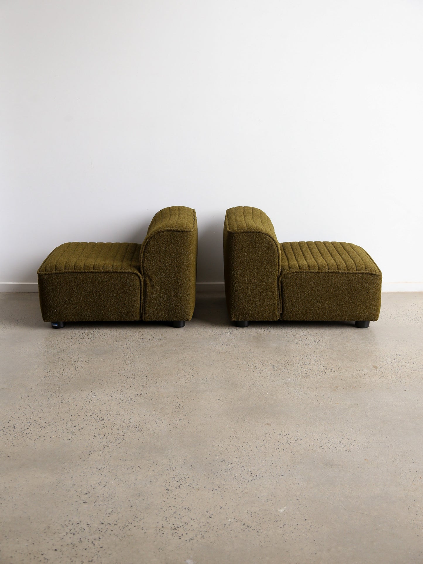 Novemila Lounge Chairs by Tito Agnoli for Arflex in Green Bouclè