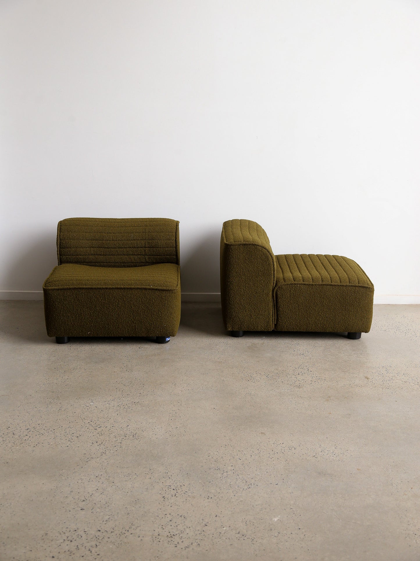 Novemila Lounge Chairs by Tito Agnoli for Arflex in Green Bouclè