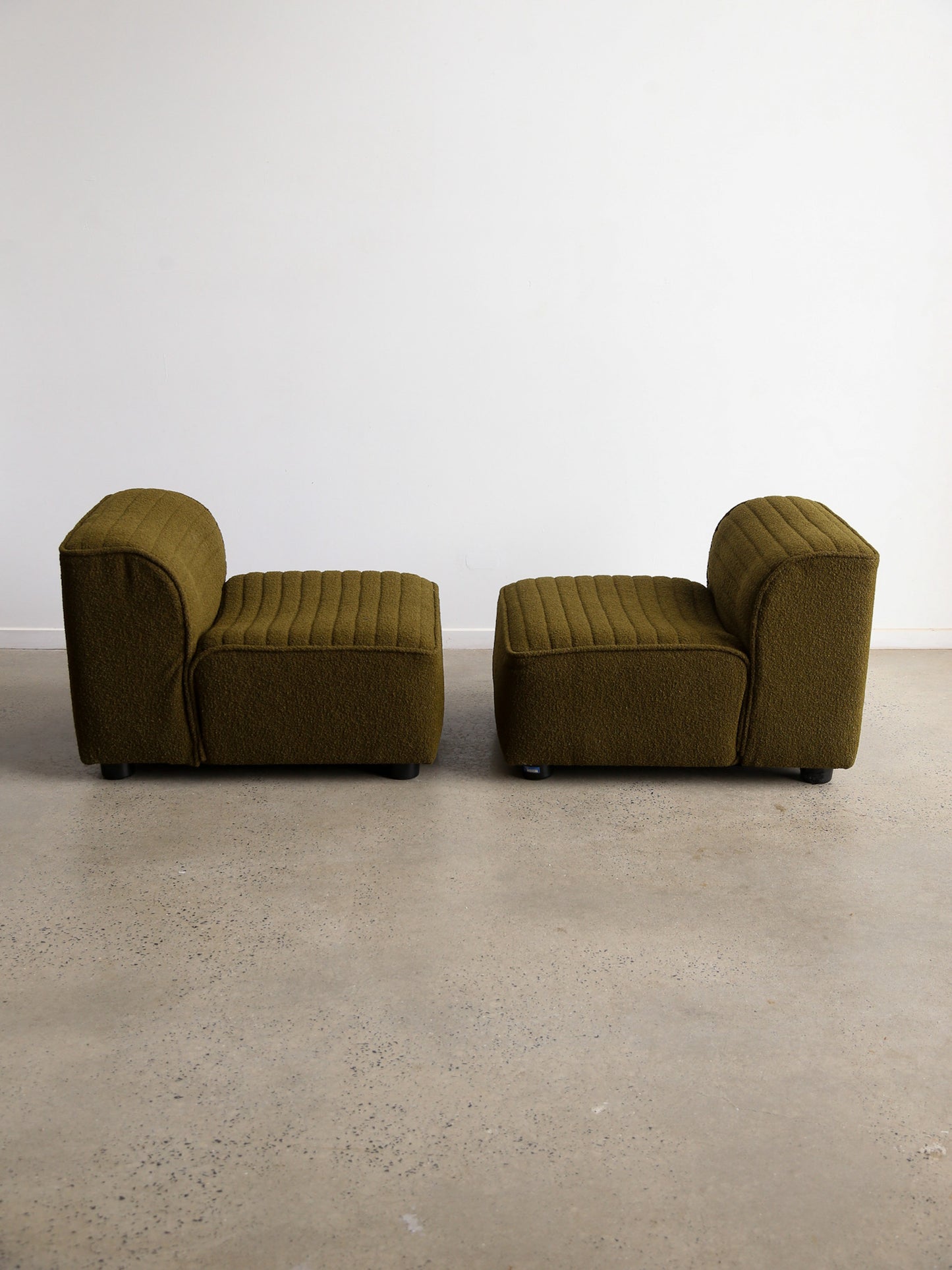 Novemila Lounge Chairs by Tito Agnoli for Arflex in Green Bouclè