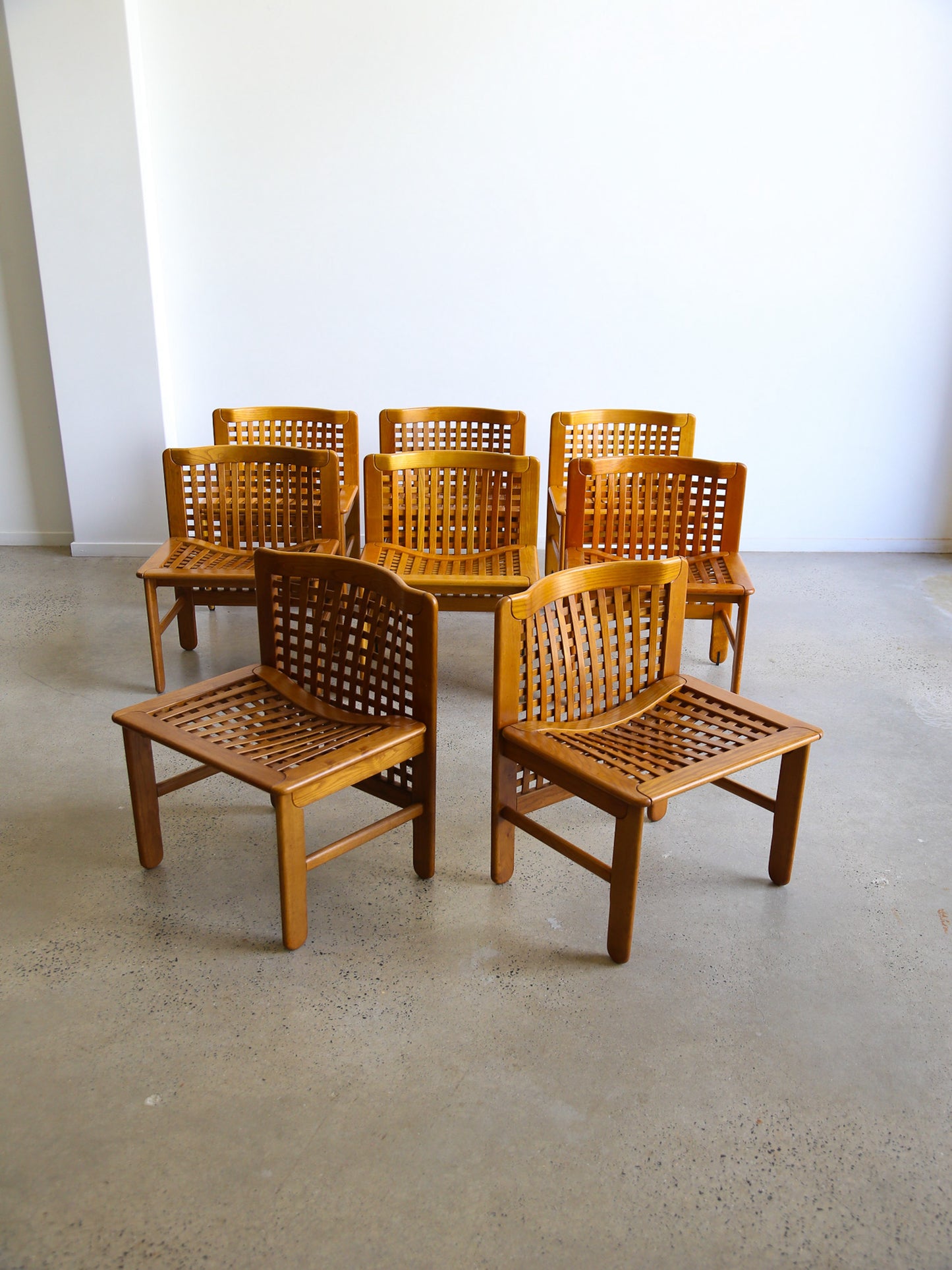 Set of Eight Transenna Dining Chairs by Ammannati & Vitelli for Pozzi and Verga 1970s