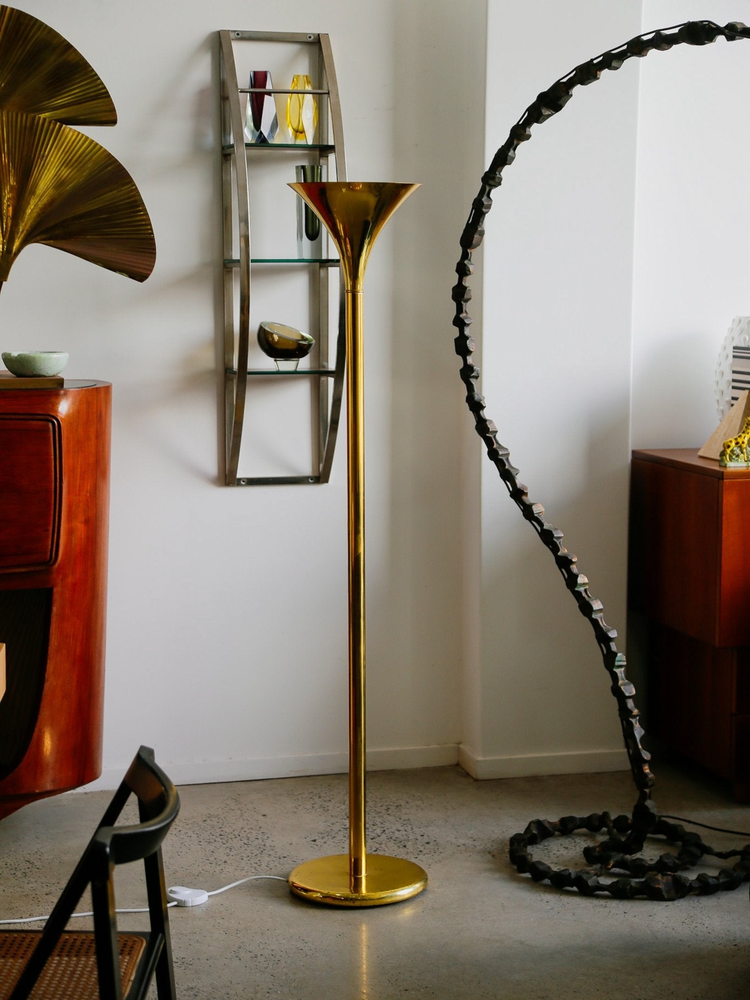 Italian Brass Torchiere Floor Lamp, 1970s - Lumini Collections