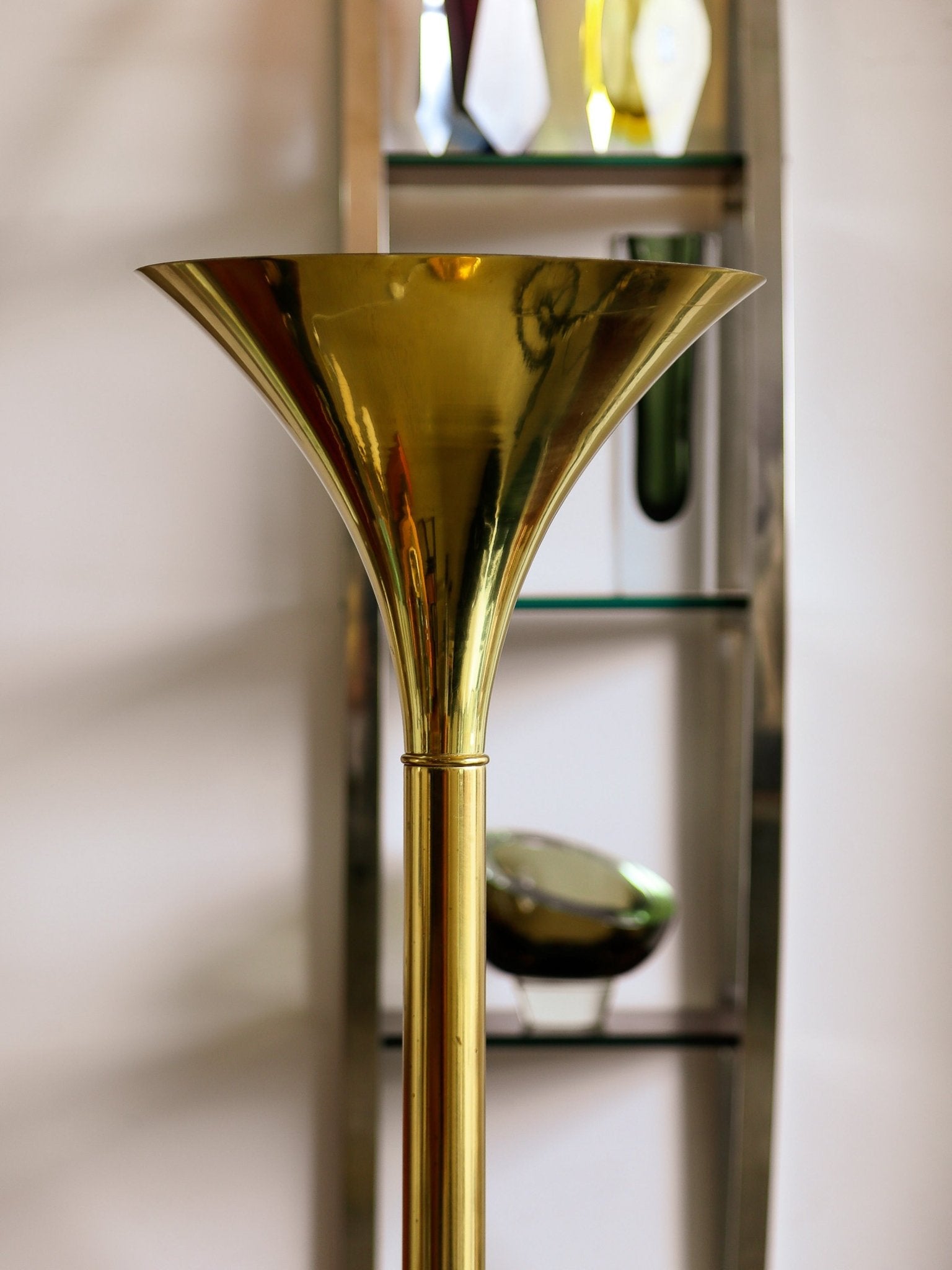 Italian Brass Torchiere Floor Lamp, 1970s - Lumini Collections