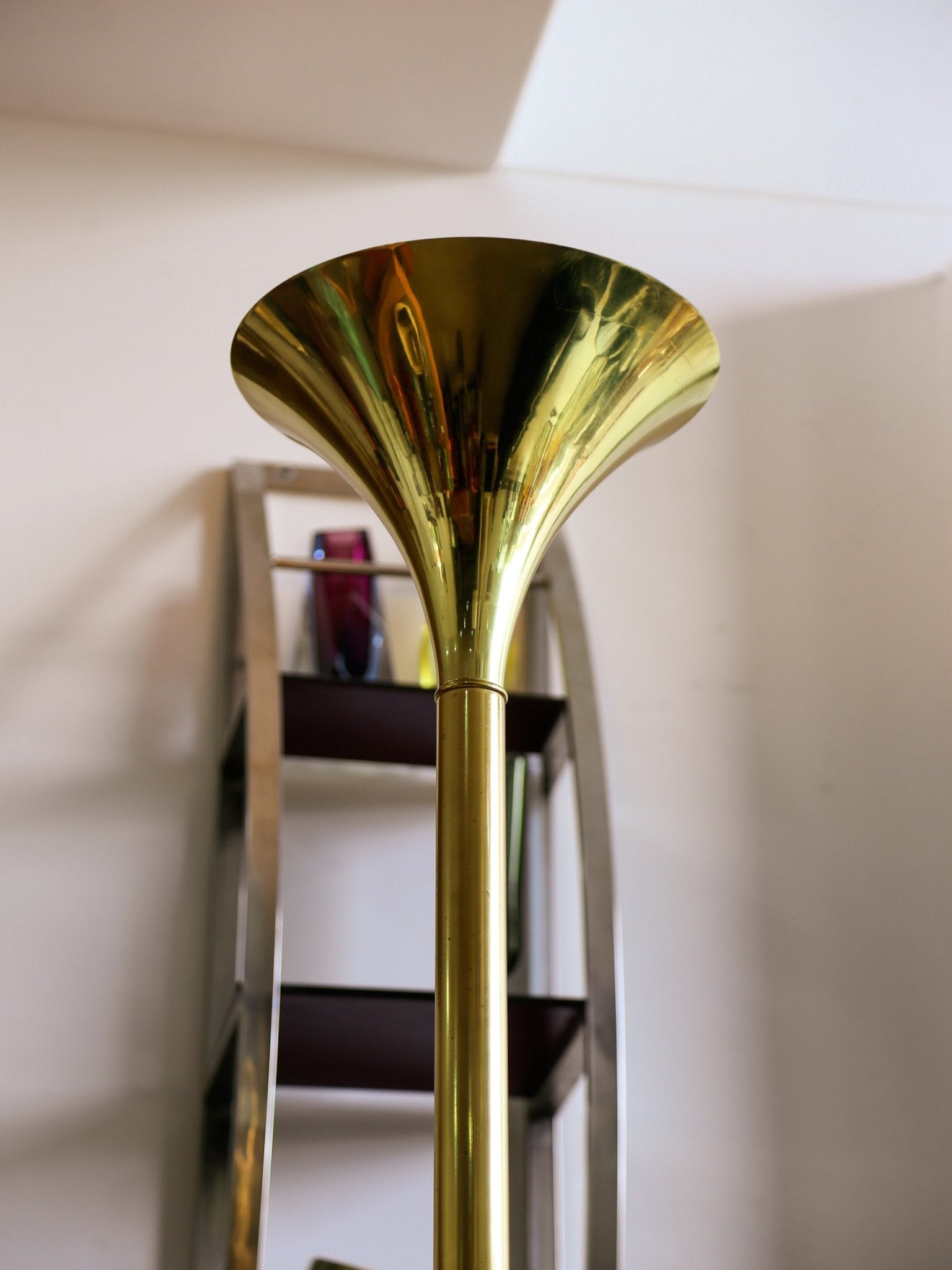 Italian Brass Torchiere Floor Lamp, 1970s - Lumini Collections
