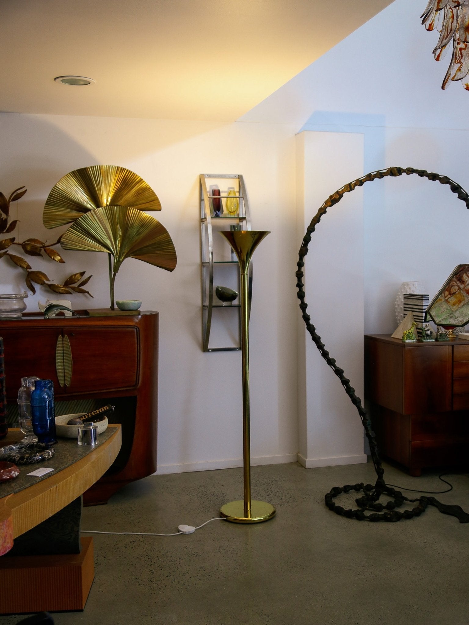 Italian Brass Torchiere Floor Lamp, 1970s - Lumini Collections