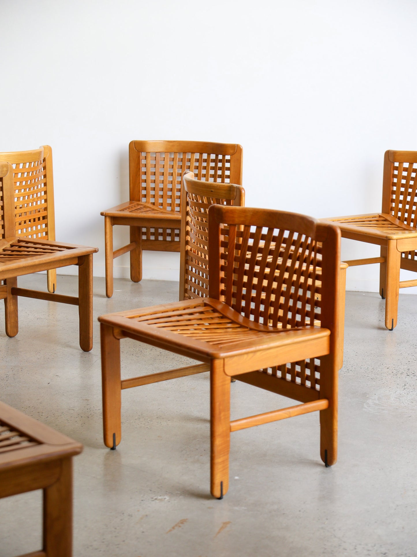 Set of Eight Transenna Dining Chairs by Ammannati & Vitelli for Pozzi and Verga 1970s