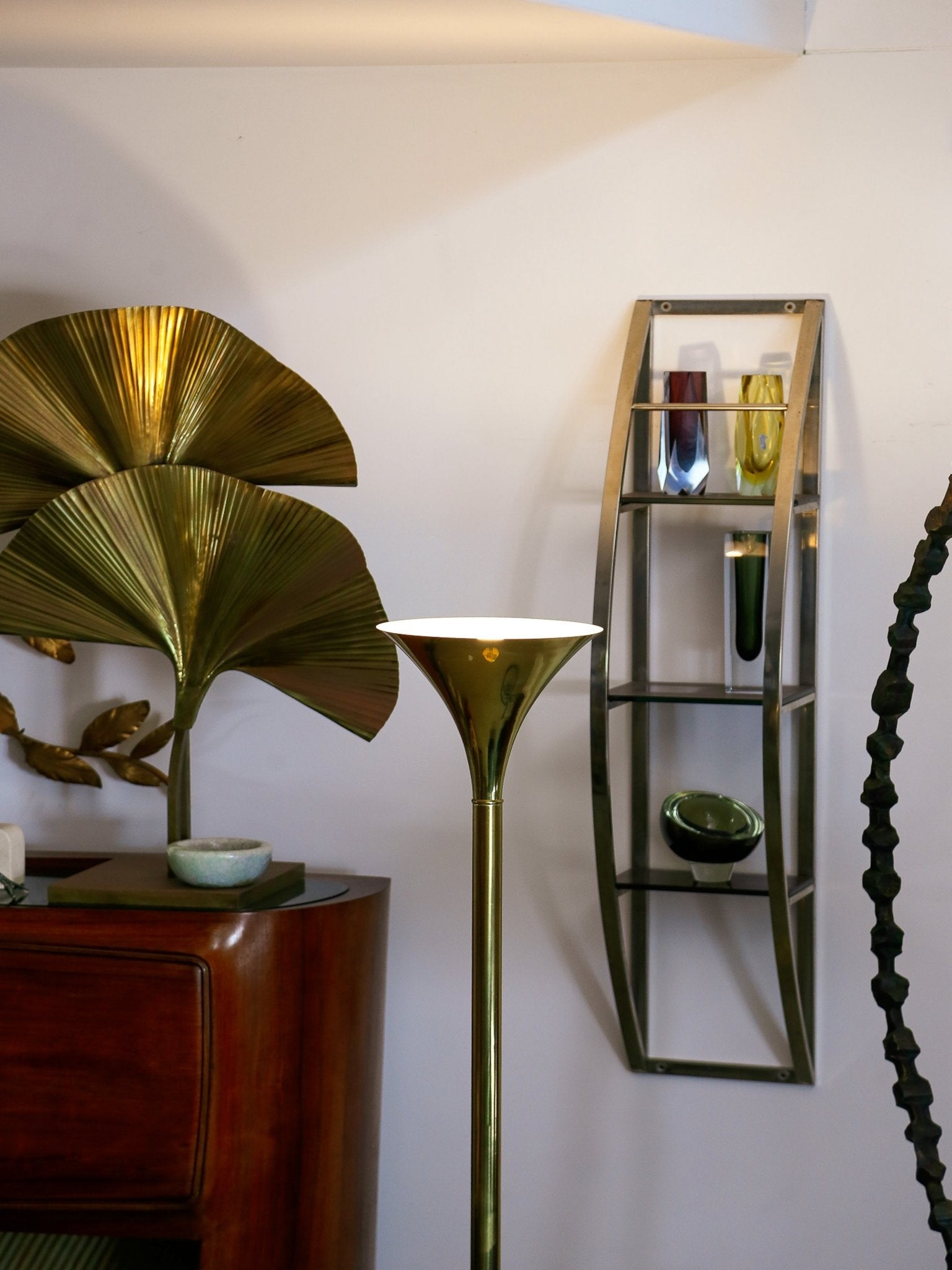 Italian Brass Torchiere Floor Lamp, 1970s - Lumini Collections