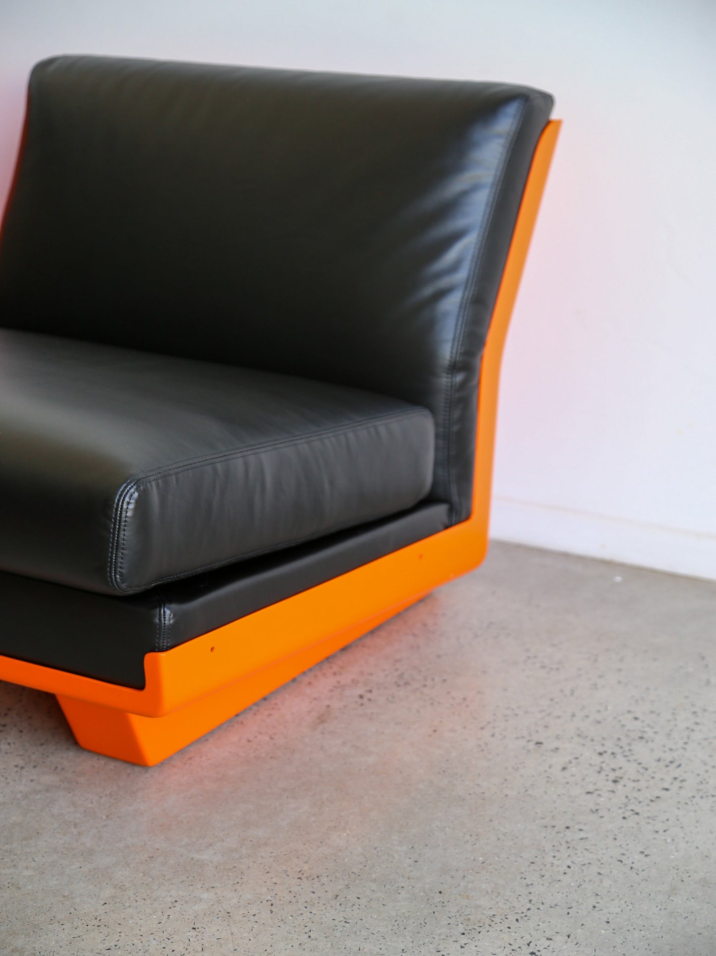 Lounge Chair Set in Orange and Black 1970s