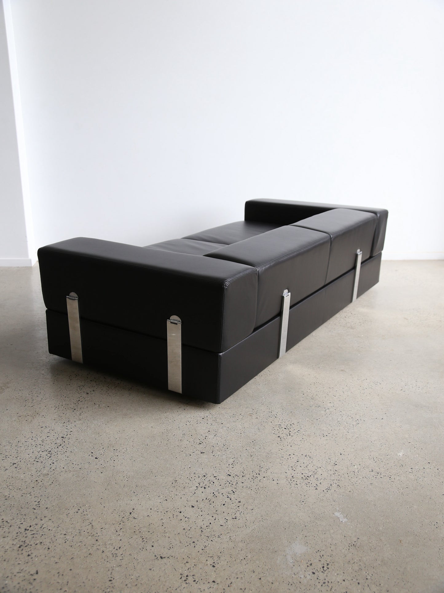 Tito Agnoli for Cinova Day Bed Sofa in Black Leather