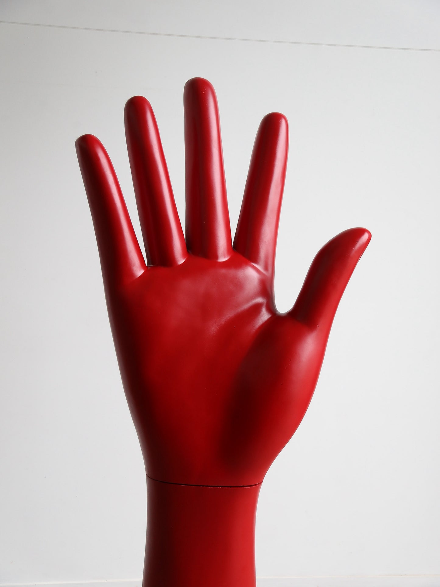 Sculptural Large Red Hand in Fiberglass