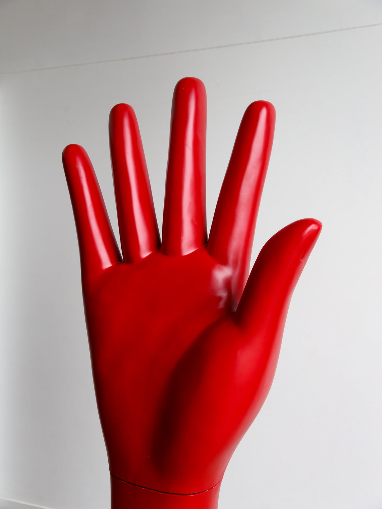 Sculptural Large Red Hand in Fiberglass