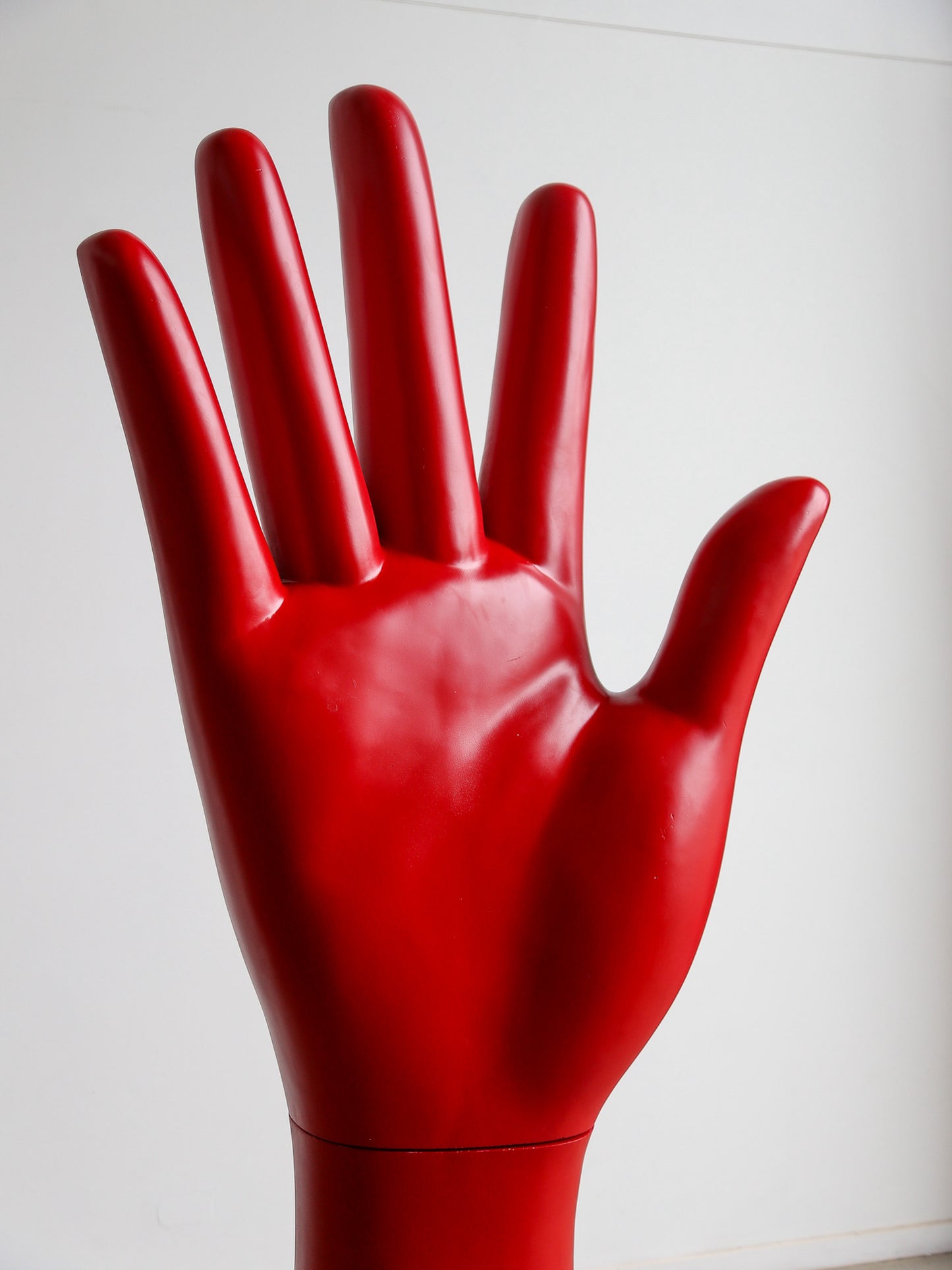 Sculptural Large Red Hand in Fiberglass