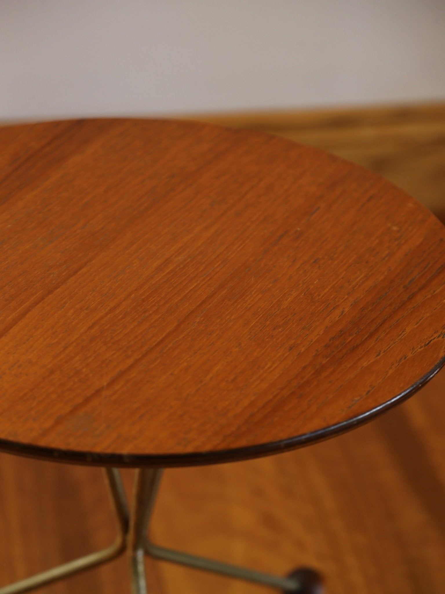 Alberts Tibro Swedish Teak Side Table with Brass Base - Lumini Collections