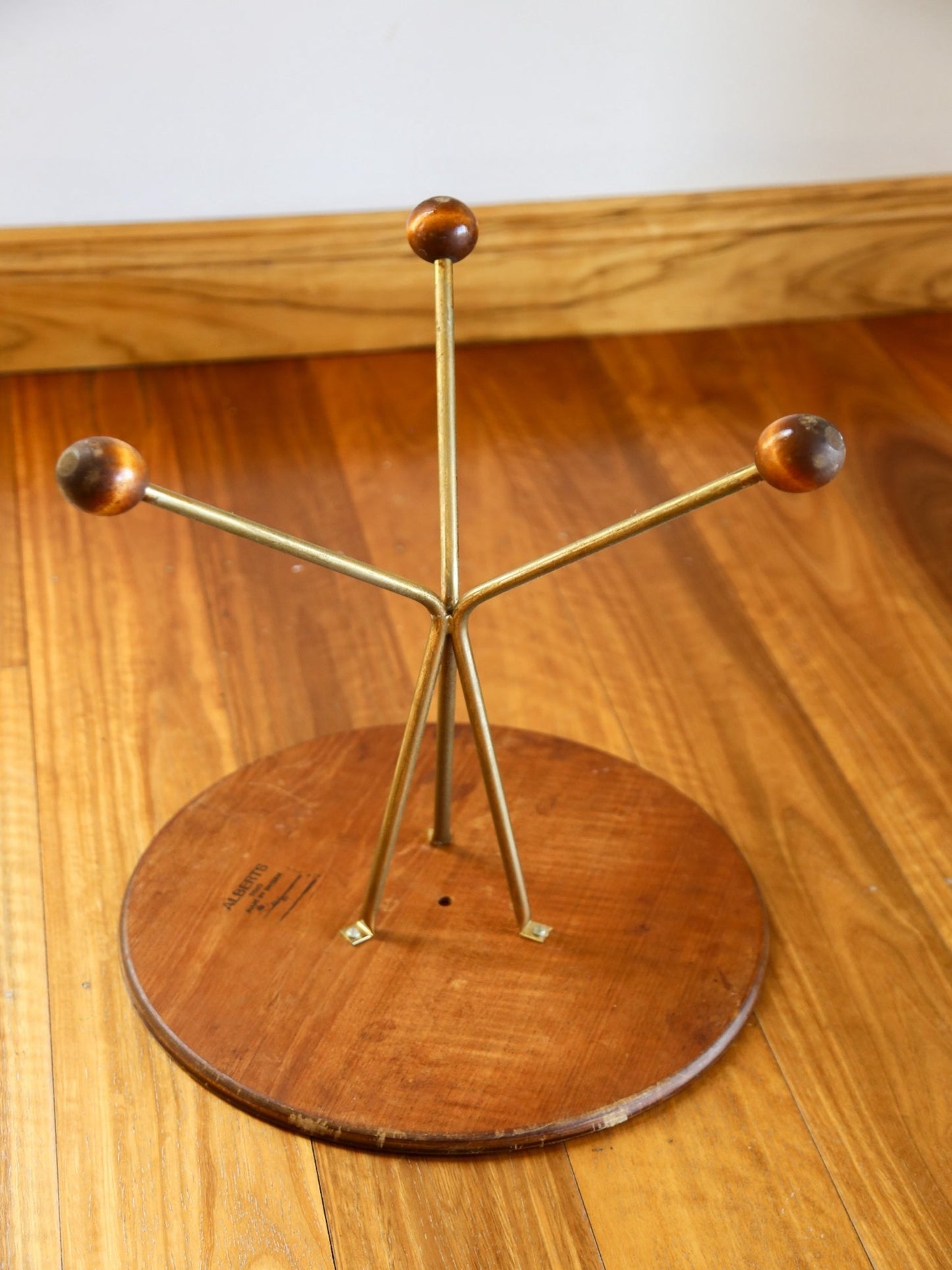 Alberts Tibro Swedish Teak Side Table with Brass Base - Lumini Collections