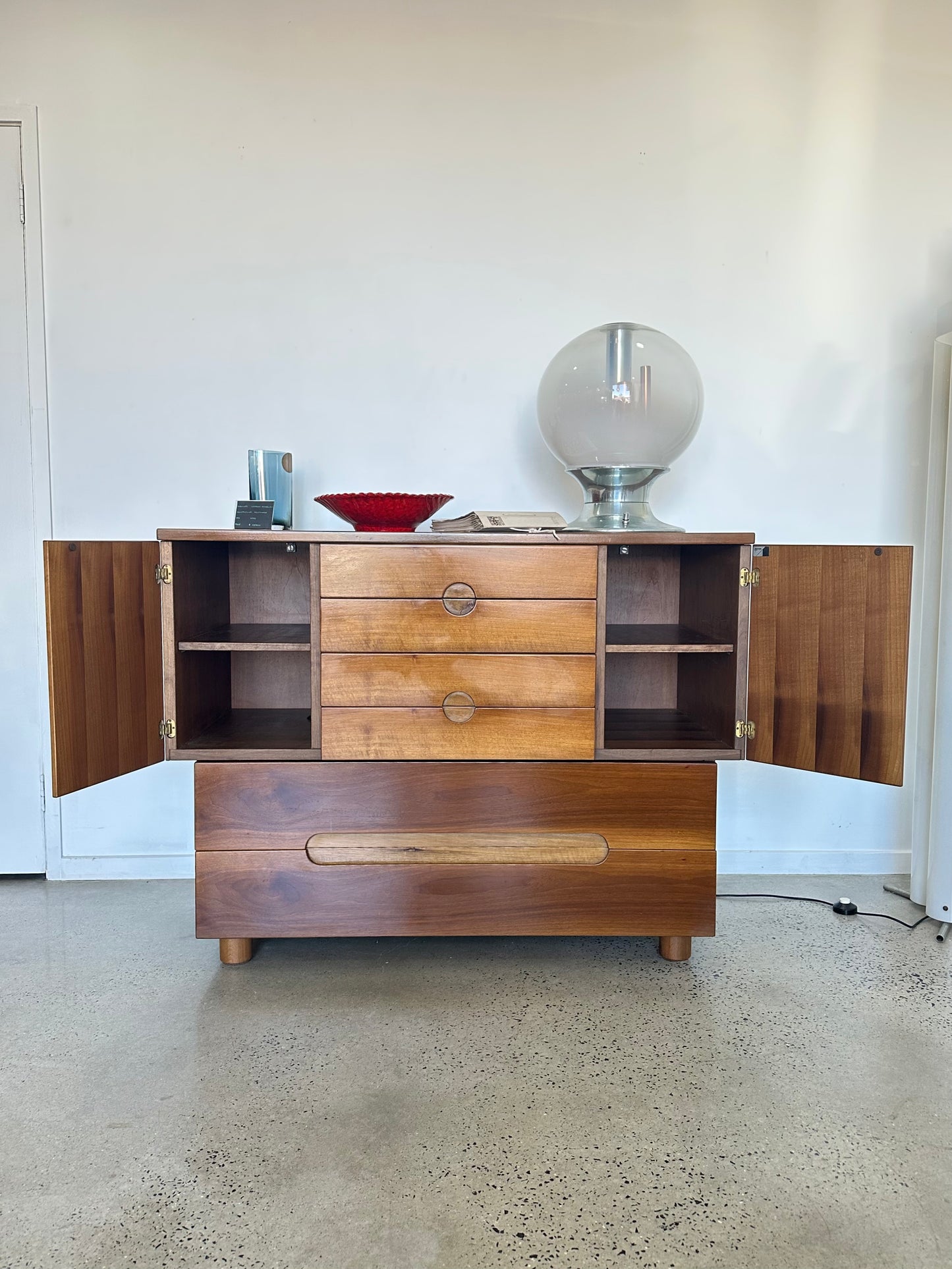 "Serena"by Giovanni Michelucci for Poltronova Chest of Drawers in Walnut Wood, 1955