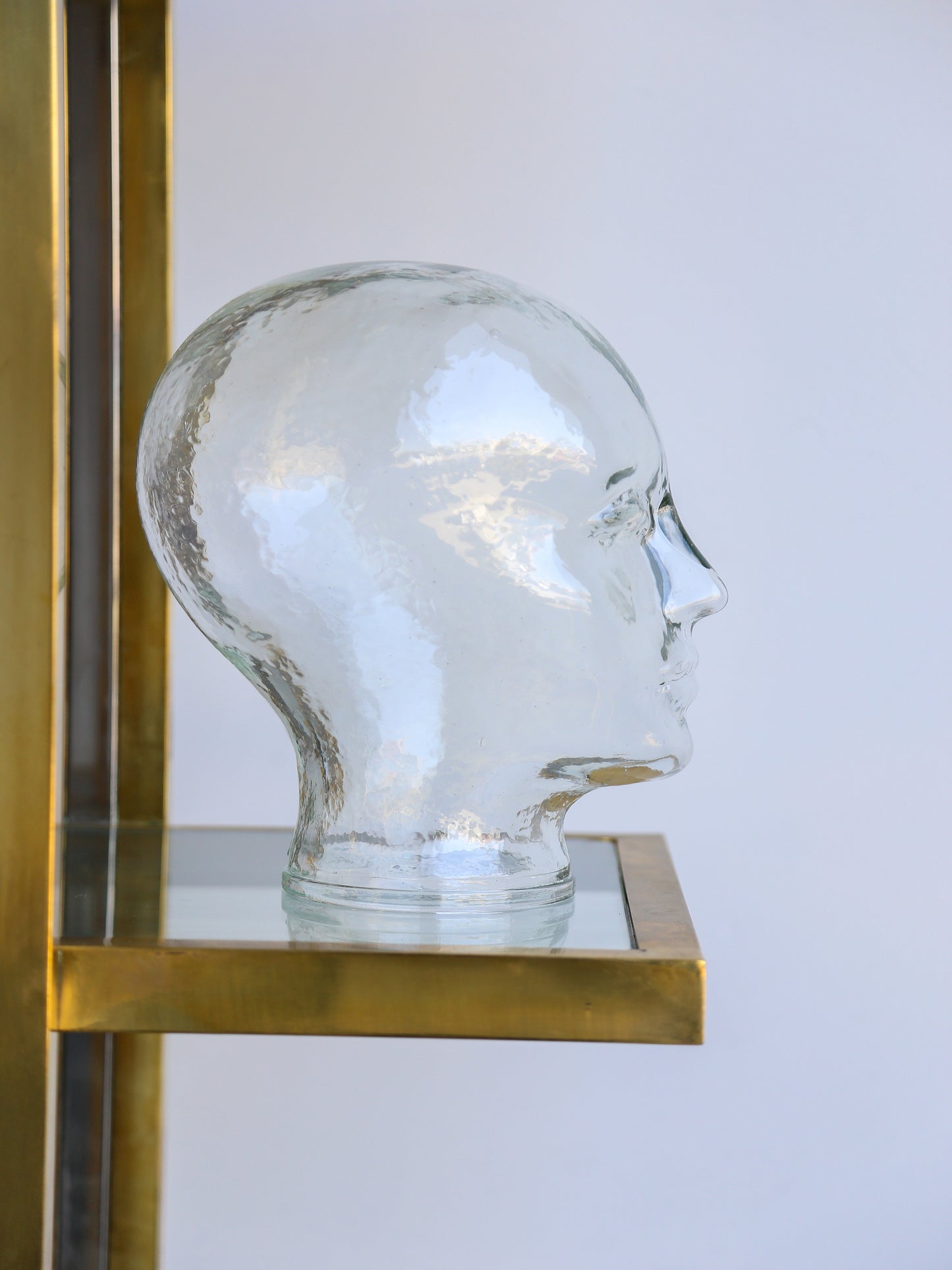 Italian Mid Century Modern Crystal Glass Head Sculpture by Piero Fornasetti 1960s