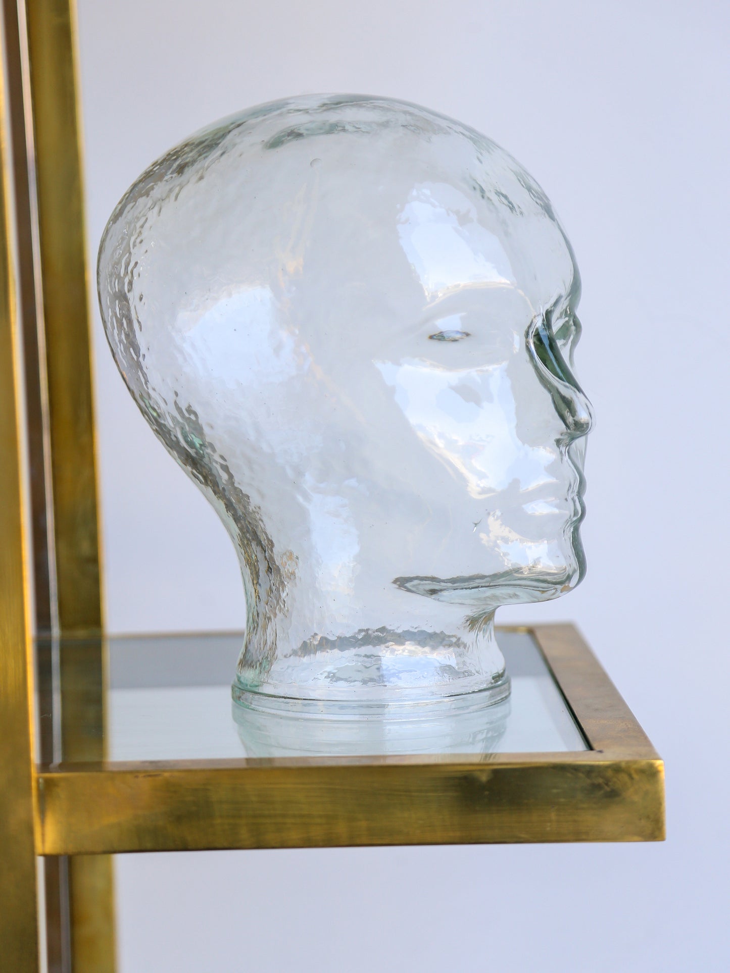 Italian Mid Century Modern Crystal Glass Head Sculpture by Piero Fornasetti 1960s