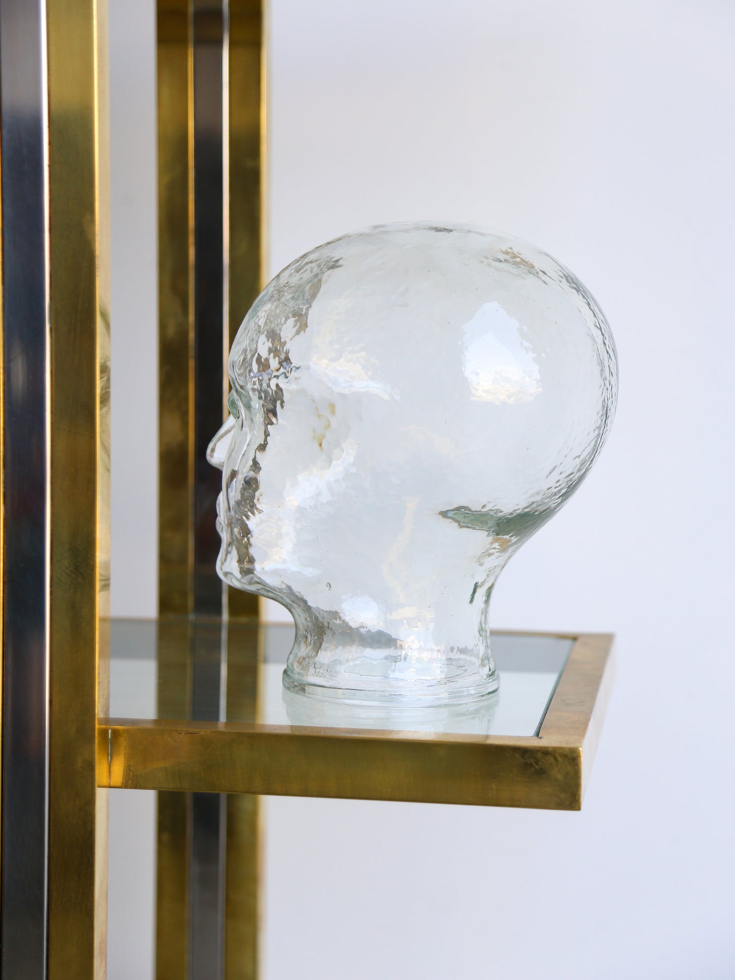 Italian Mid Century Modern Crystal Glass Head Sculpture by Piero Fornasetti 1960s