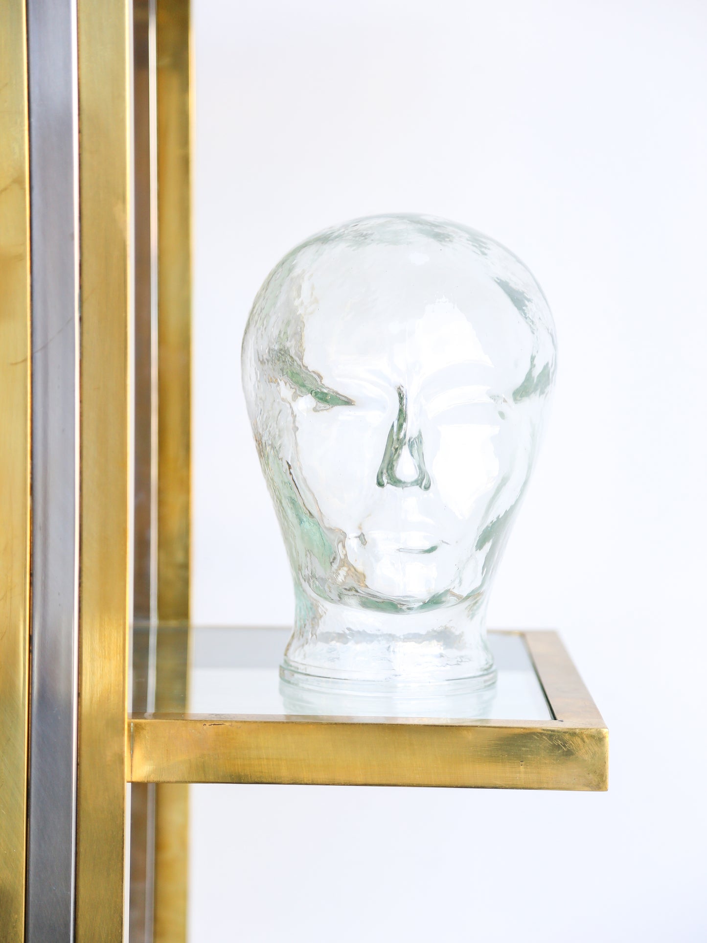 Italian Mid Century Modern Crystal Glass Head Sculpture by Piero Fornasetti 1960s
