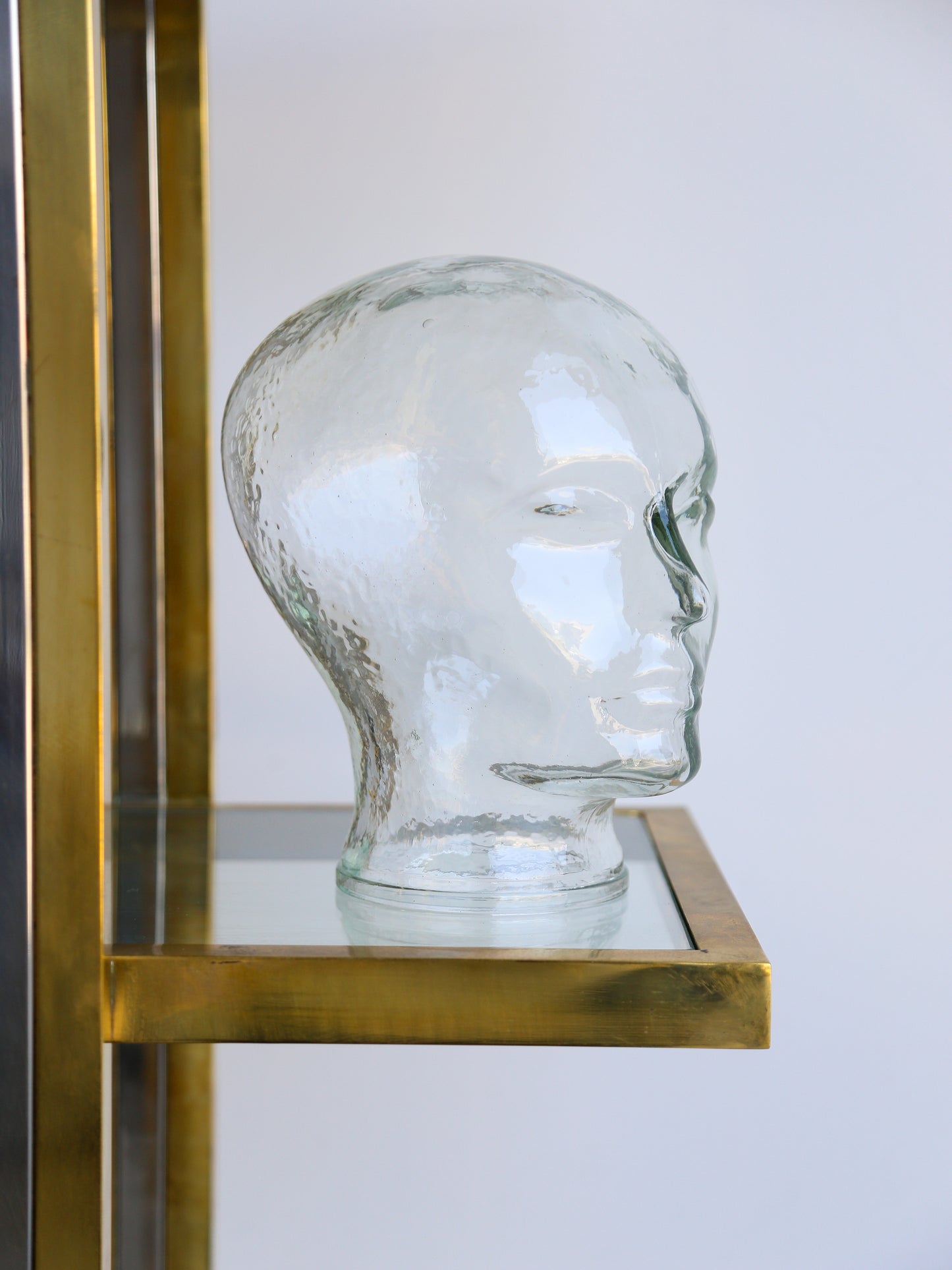 Italian Mid Century Modern Crystal Glass Head Sculpture by Piero Fornasetti 1960s