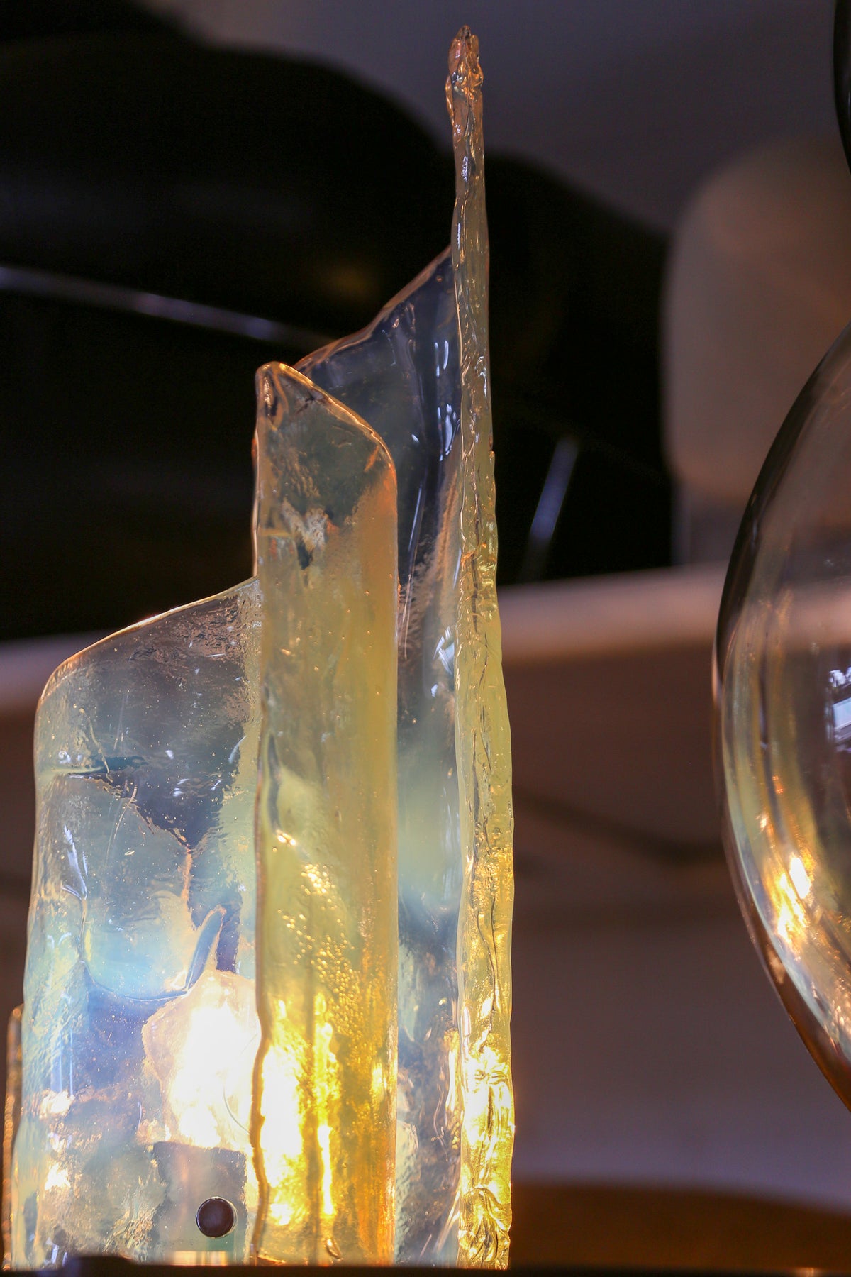 Carlo Nason Murano Glass & Chrome Table Lamp, Mazzega 1960s - Lumini Collections