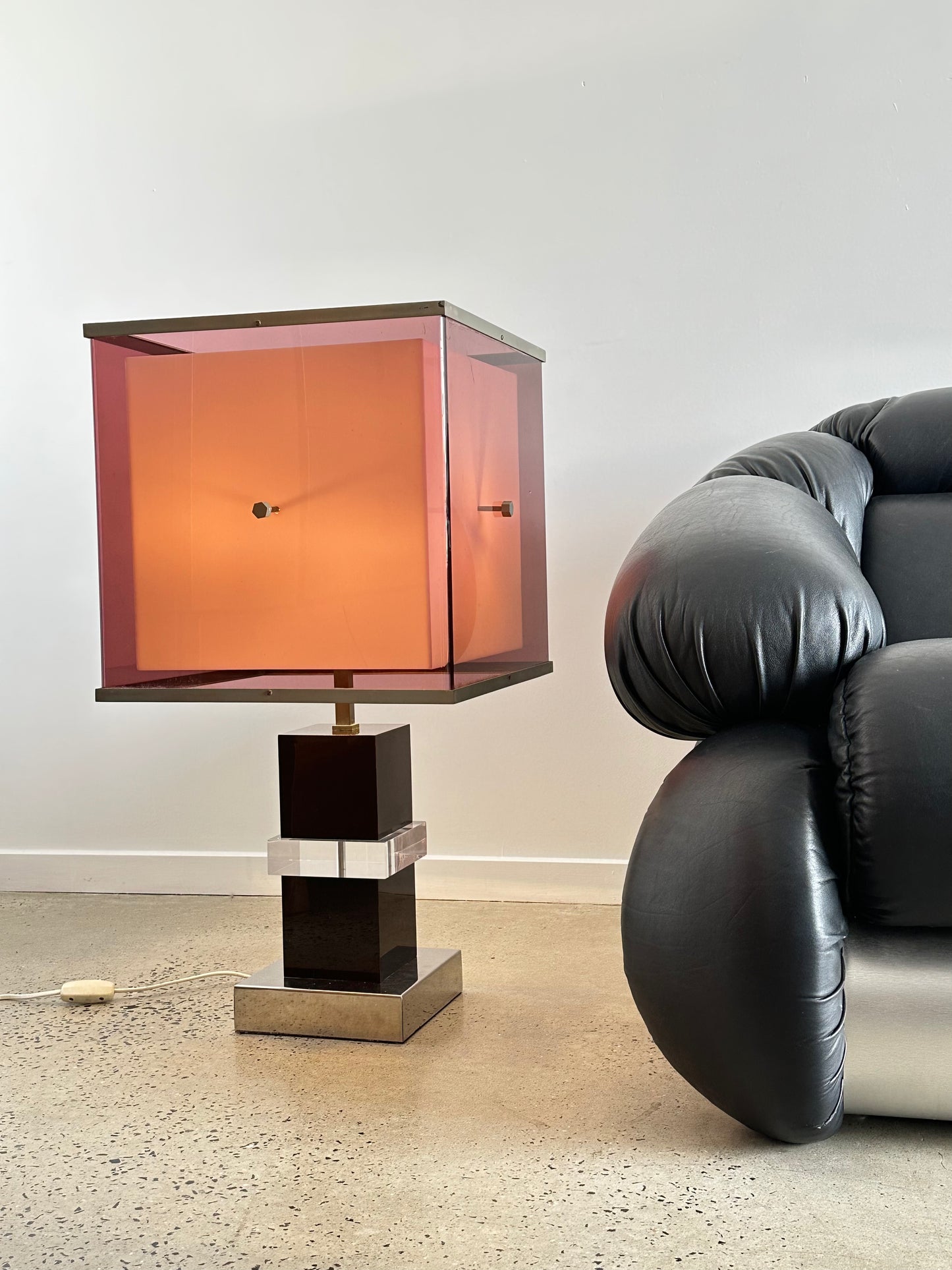 Lucite Italian Table Lamp by Romeo Rega, 1965