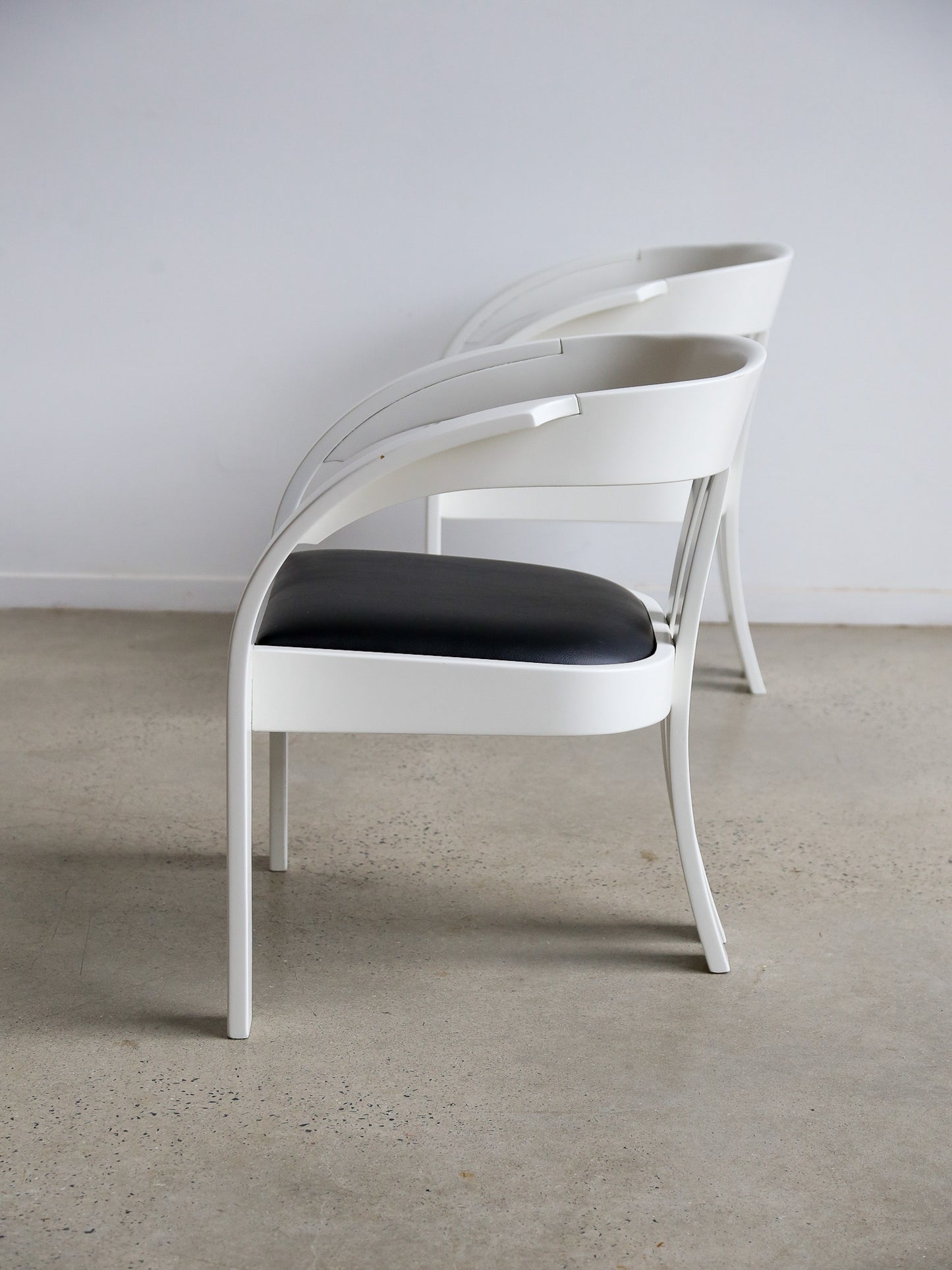 Elisa by Giovanni Battista Bassi for Poltronova  Black and White Dining Chairs Set of Four