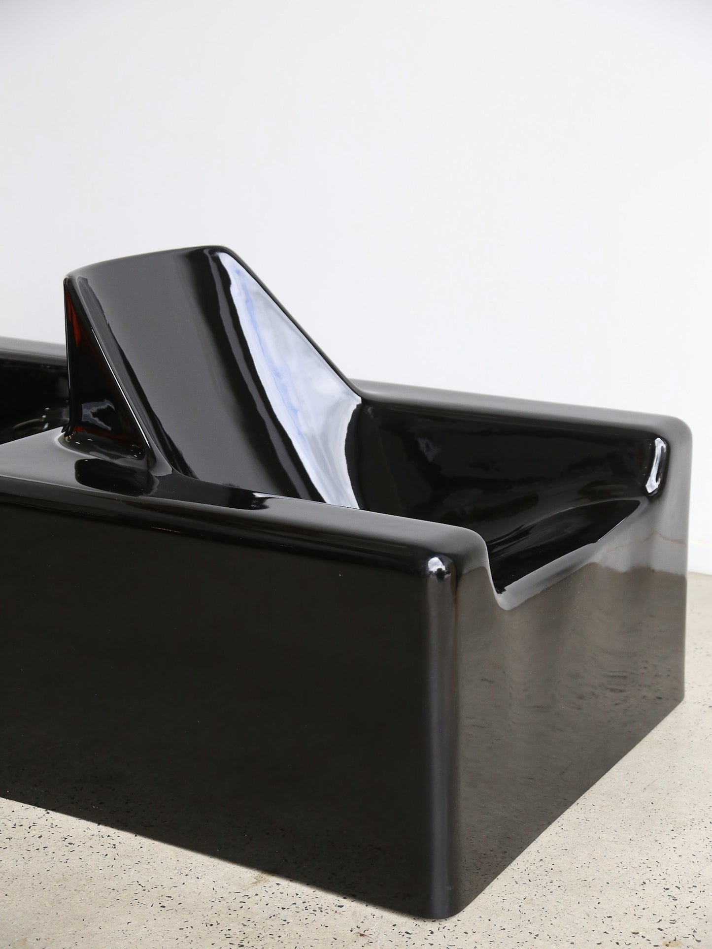 Piero Gatti & Franco Teodoro Set of Two Balck Fiberglass Armchairs