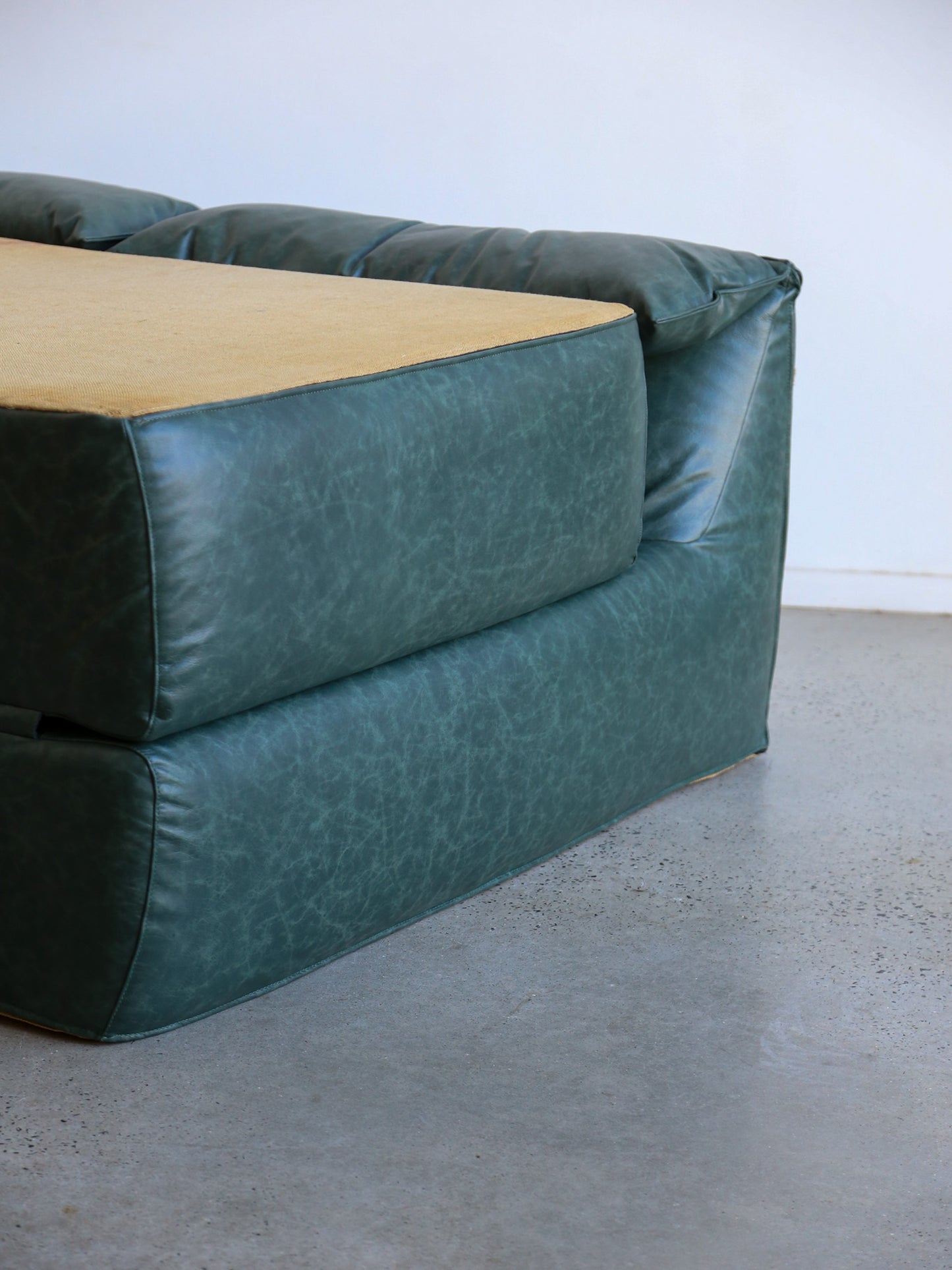 Bamboletto by Mario Bellini for B&B Italia in Dark Green Leather 1970s