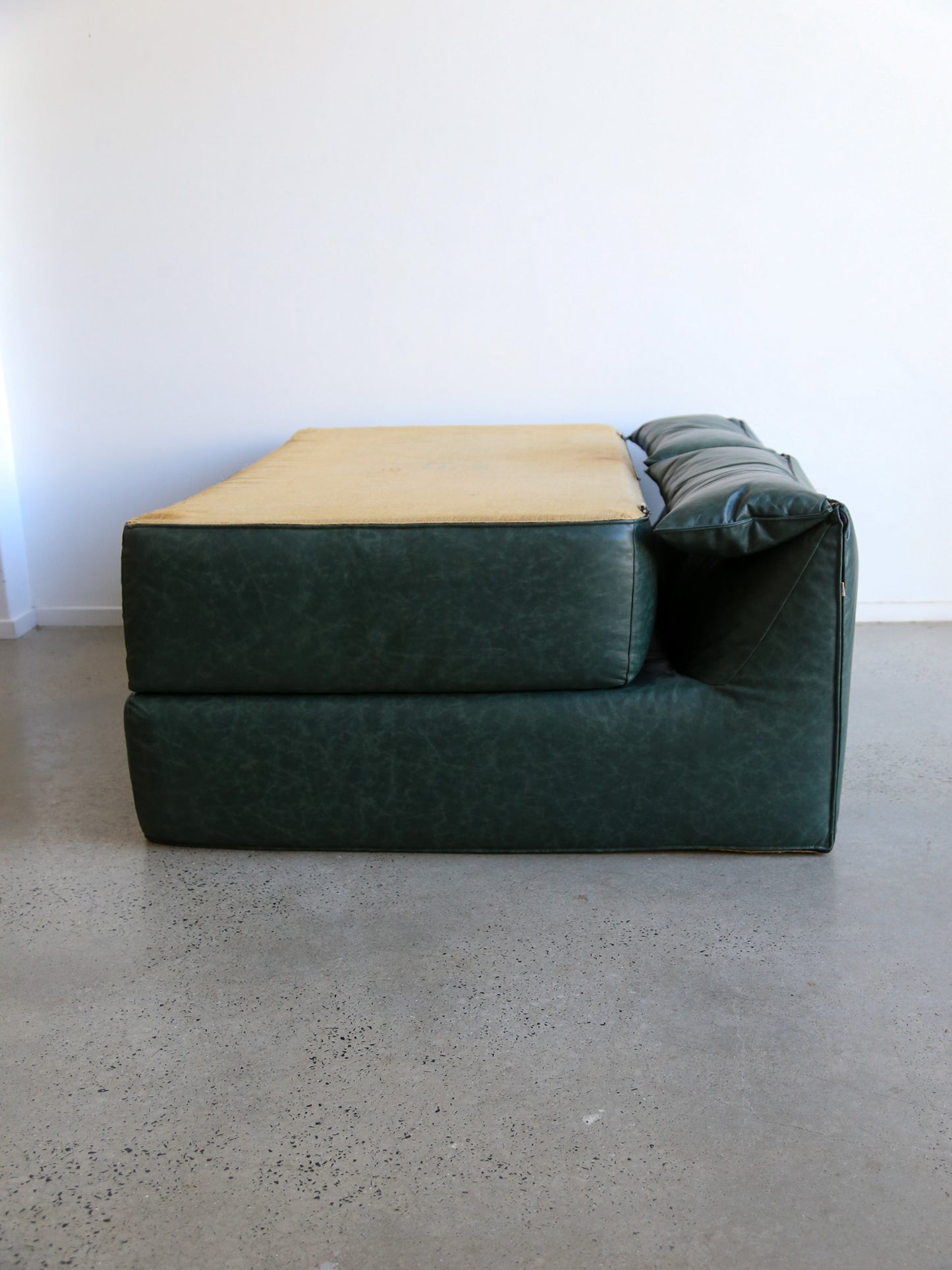 Bamboletto by Mario Bellini for B&B Italia in Dark Green Leather 1970s