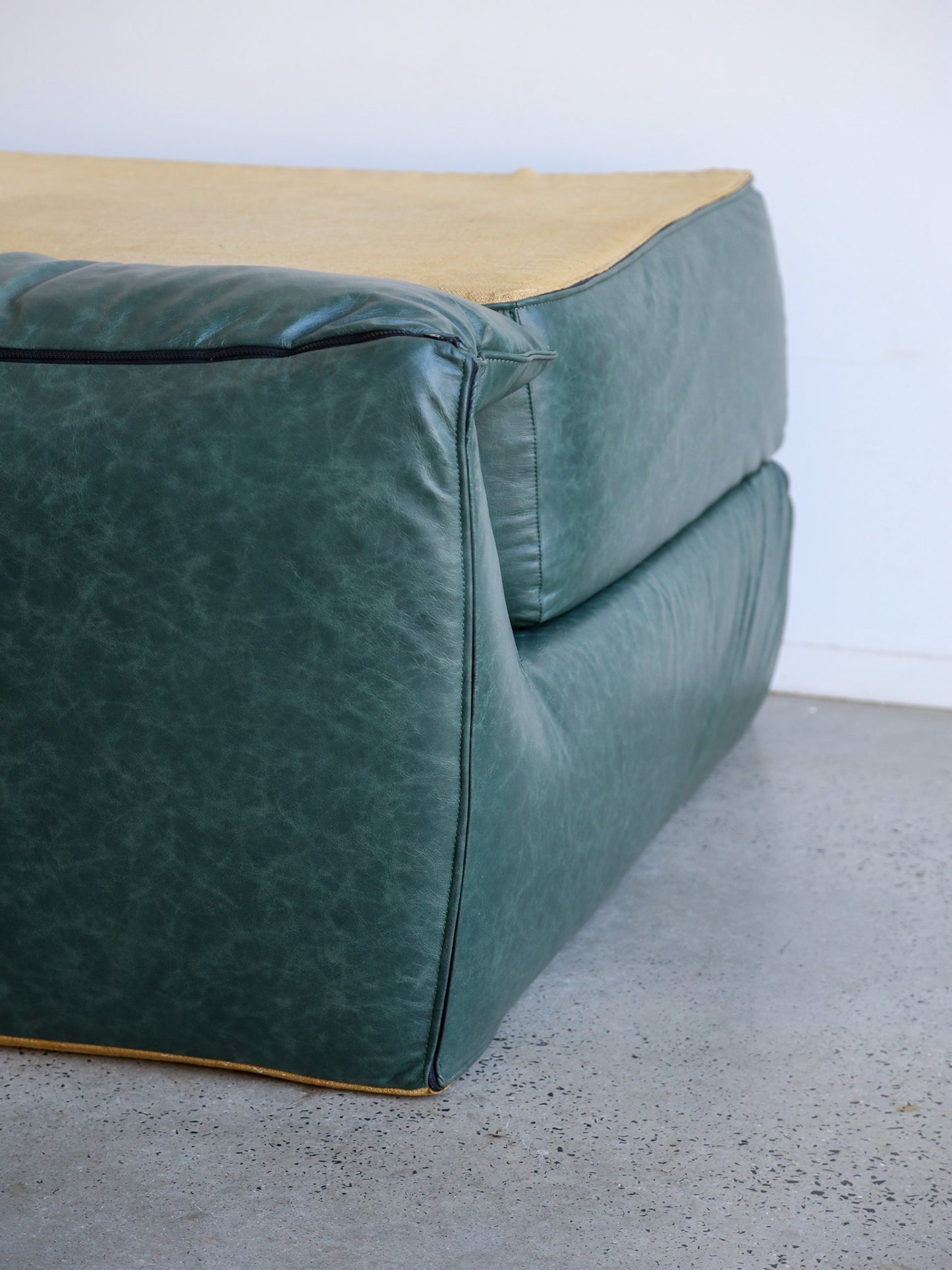 Bamboletto by Mario Bellini for B&B Italia in Dark Green Leather 1970s