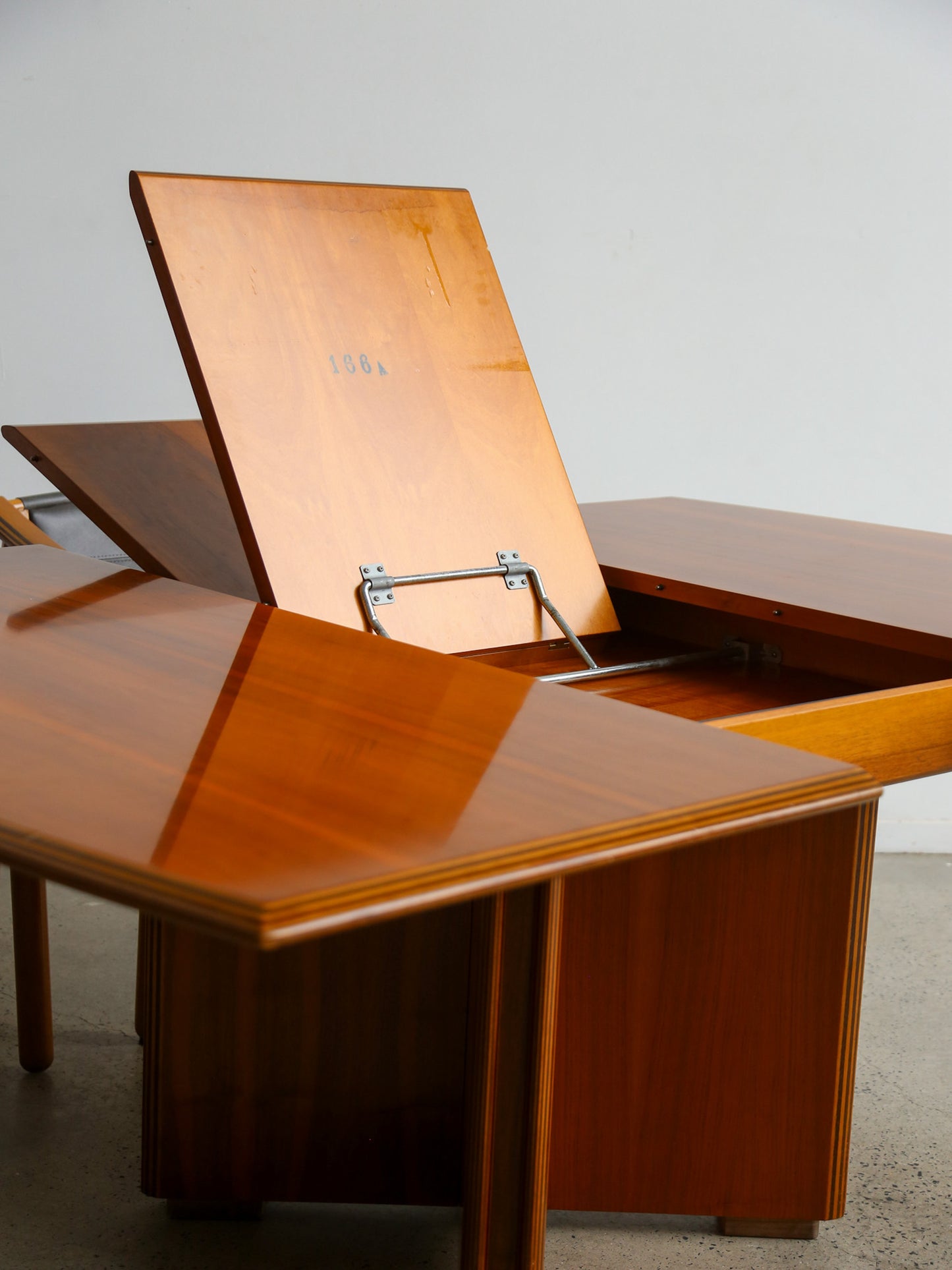 Pierre Cardin for Maxalto Fold-Out Extension Dining Table in Walnut 1980s