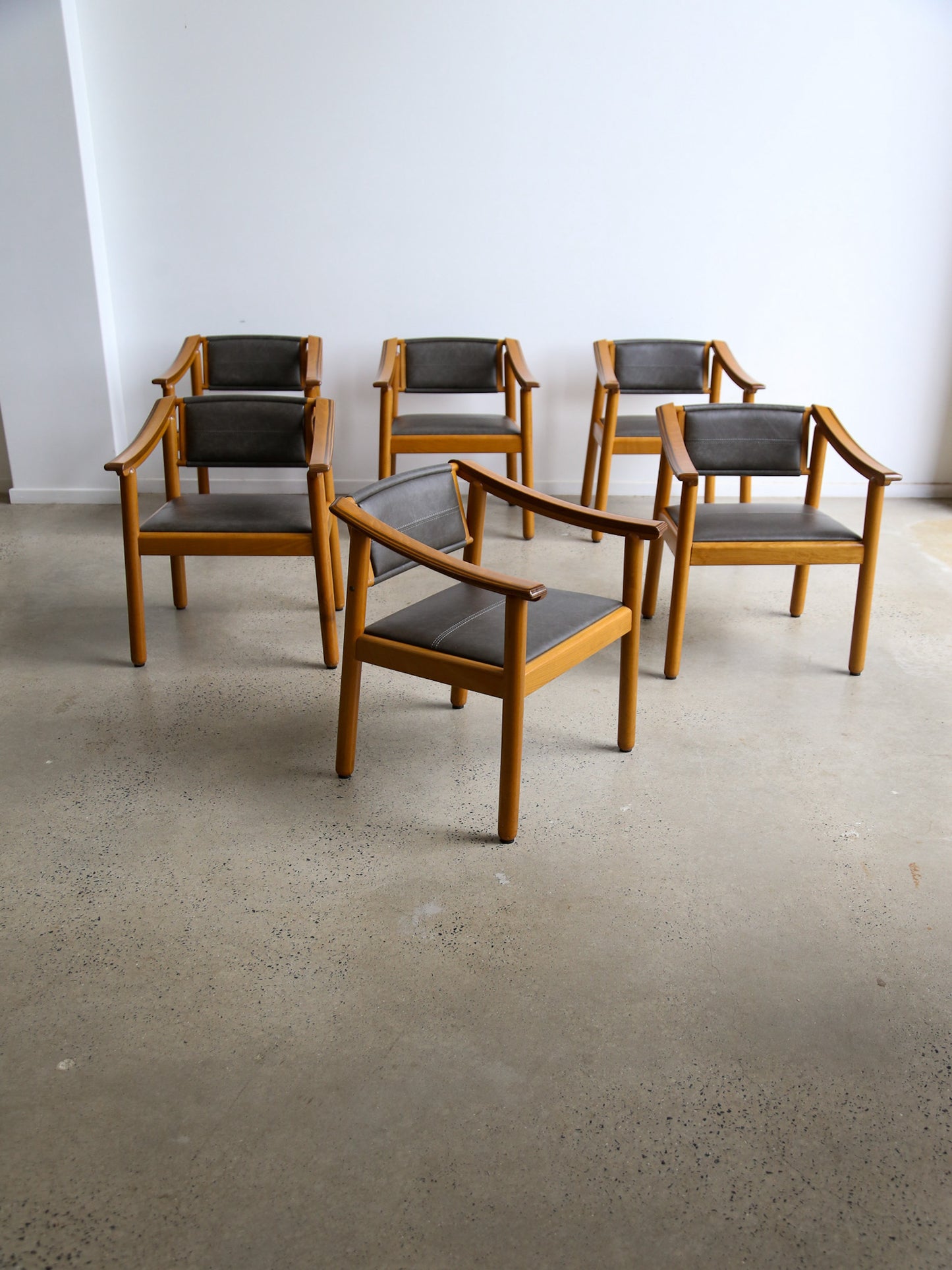 Pierre Cardin for Maxalto Set of Six Armchairs