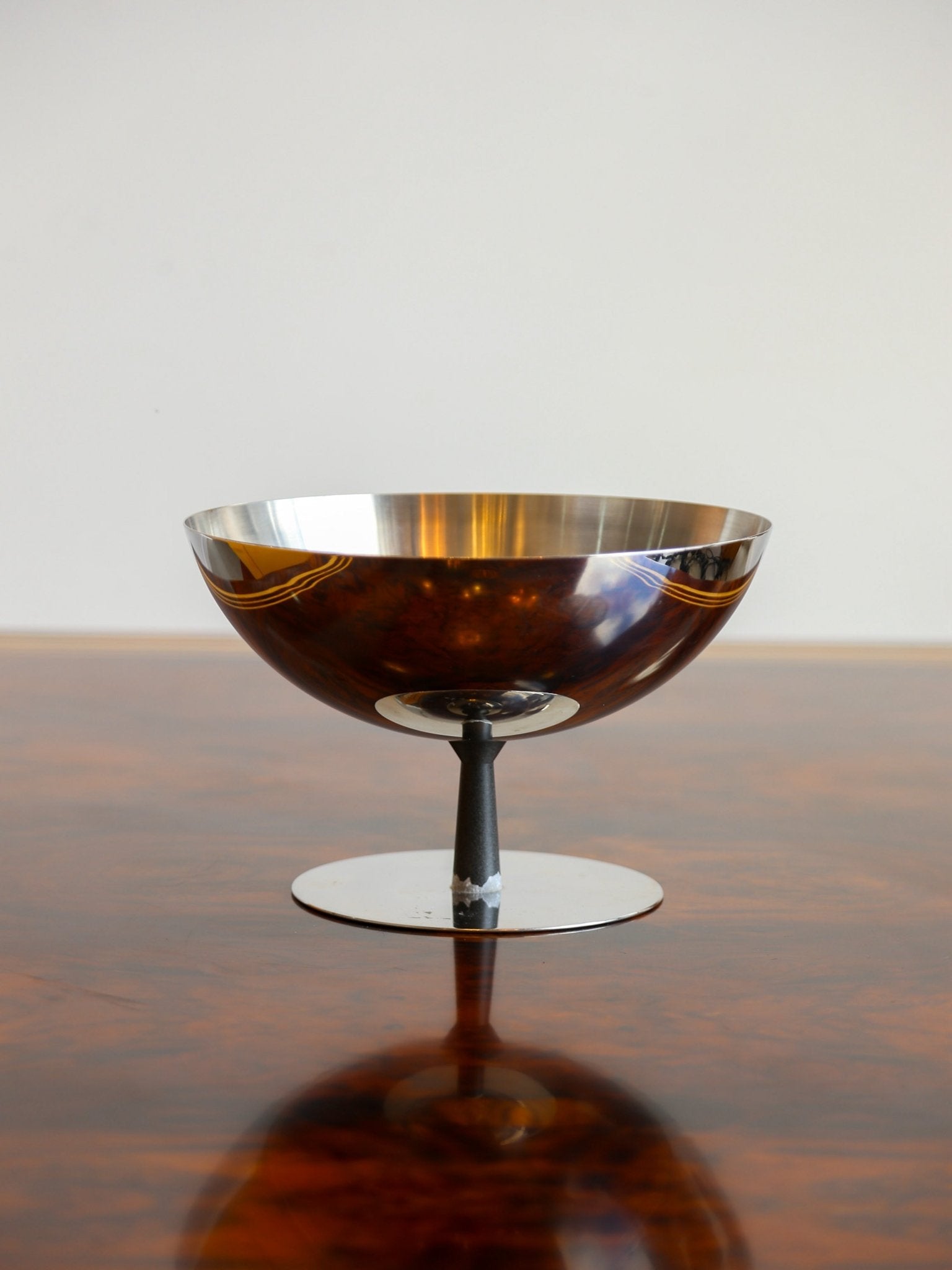 Pair of Alessi Stainless Steel Pedestal Bowls, Italy, 1970s - Lumini Collections
