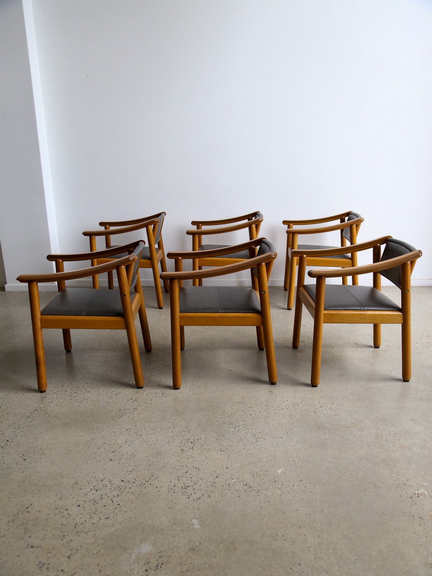 Pierre Cardin for Maxalto Set of Six Armchairs