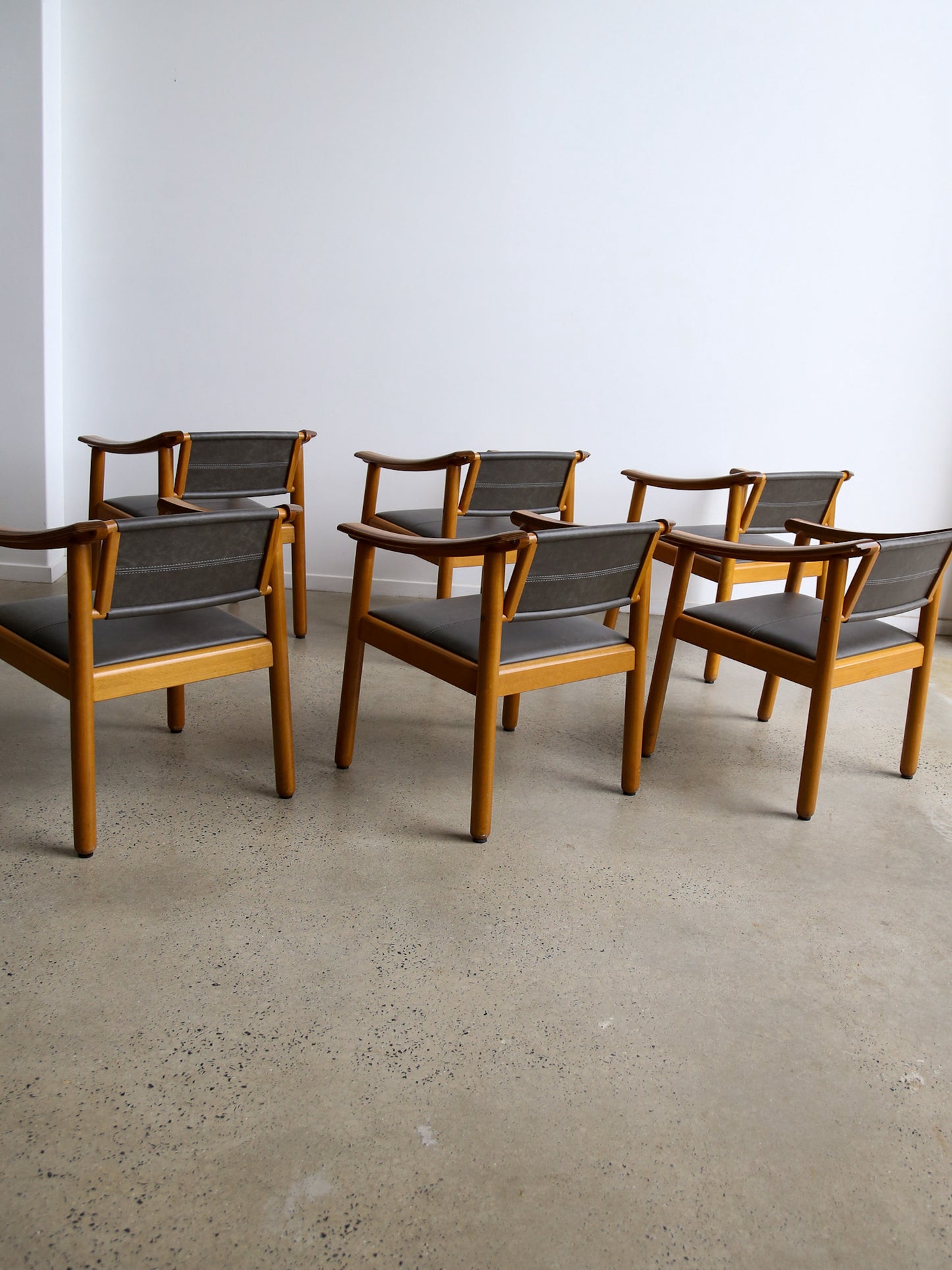 Pierre Cardin for Maxalto Set of Six Armchairs