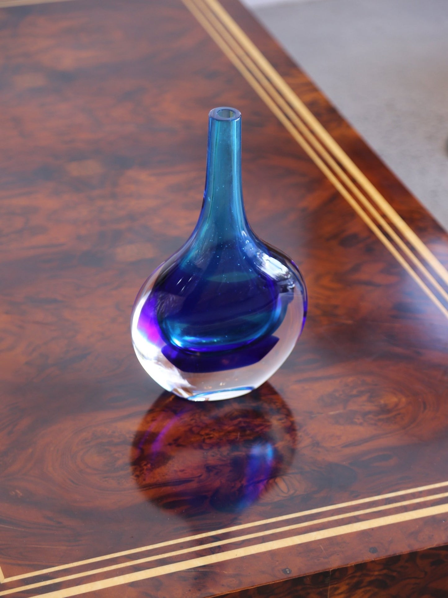 Luciano Gaspari Murano Sommerso Glass Vase, Italy 1960s - Lumini Collections