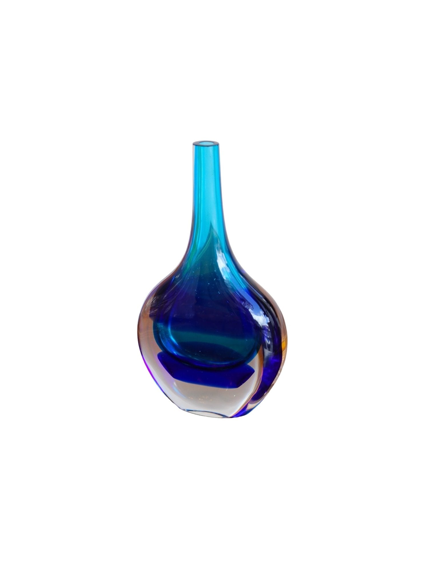 Luciano Gaspari Murano Sommerso Glass Vase, Italy 1960s - Lumini Collections