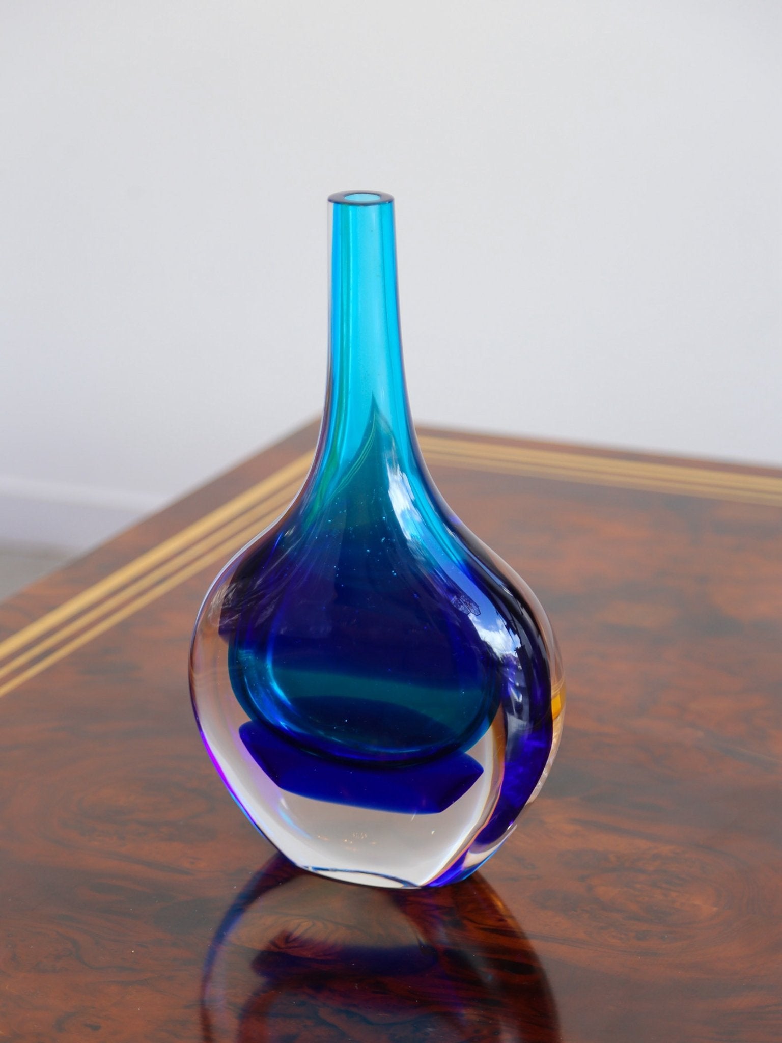 Luciano Gaspari Murano Sommerso Glass Vase, Italy 1960s - Lumini Collections