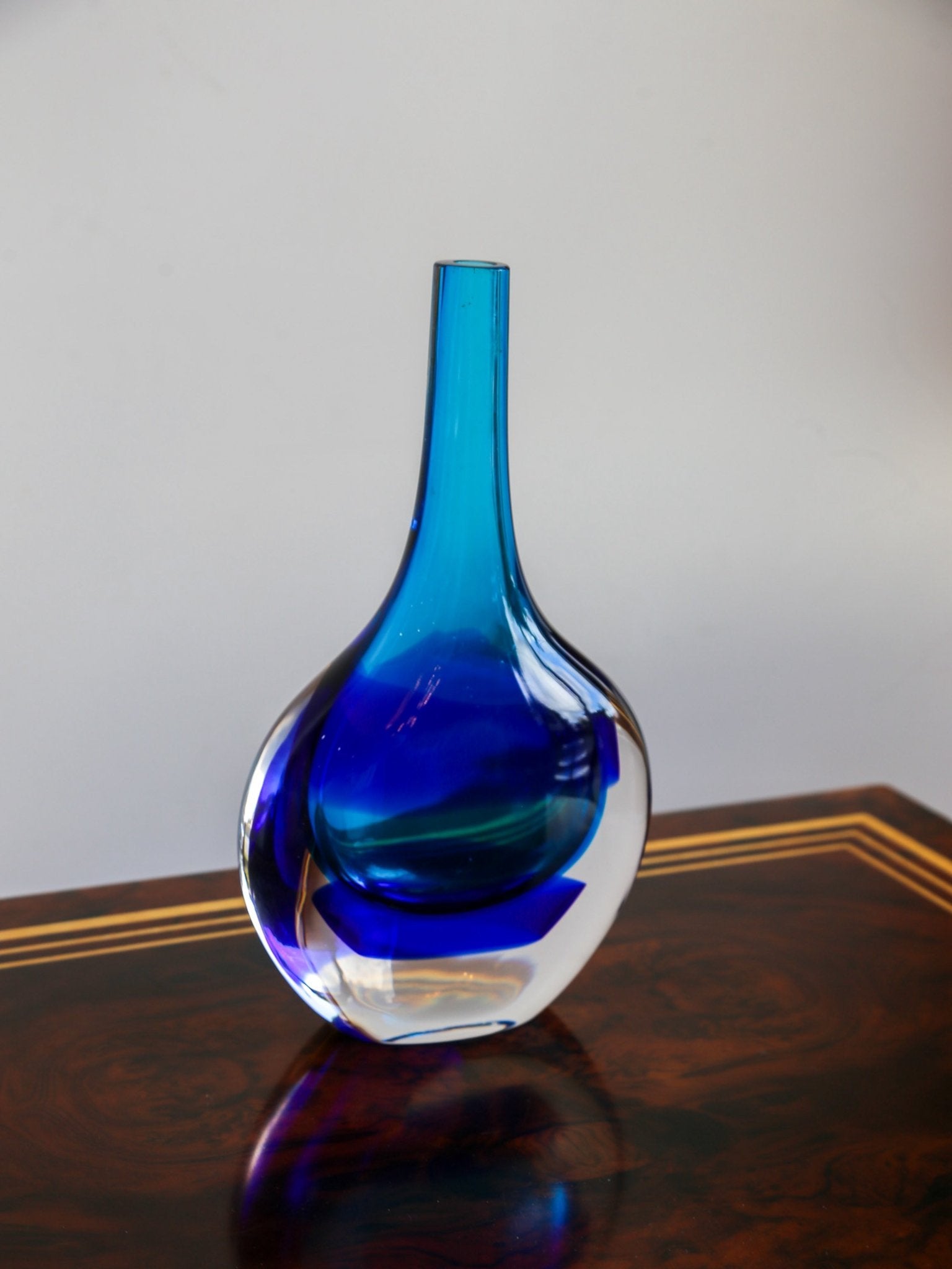 Luciano Gaspari Murano Sommerso Glass Vase, Italy 1960s - Lumini Collections