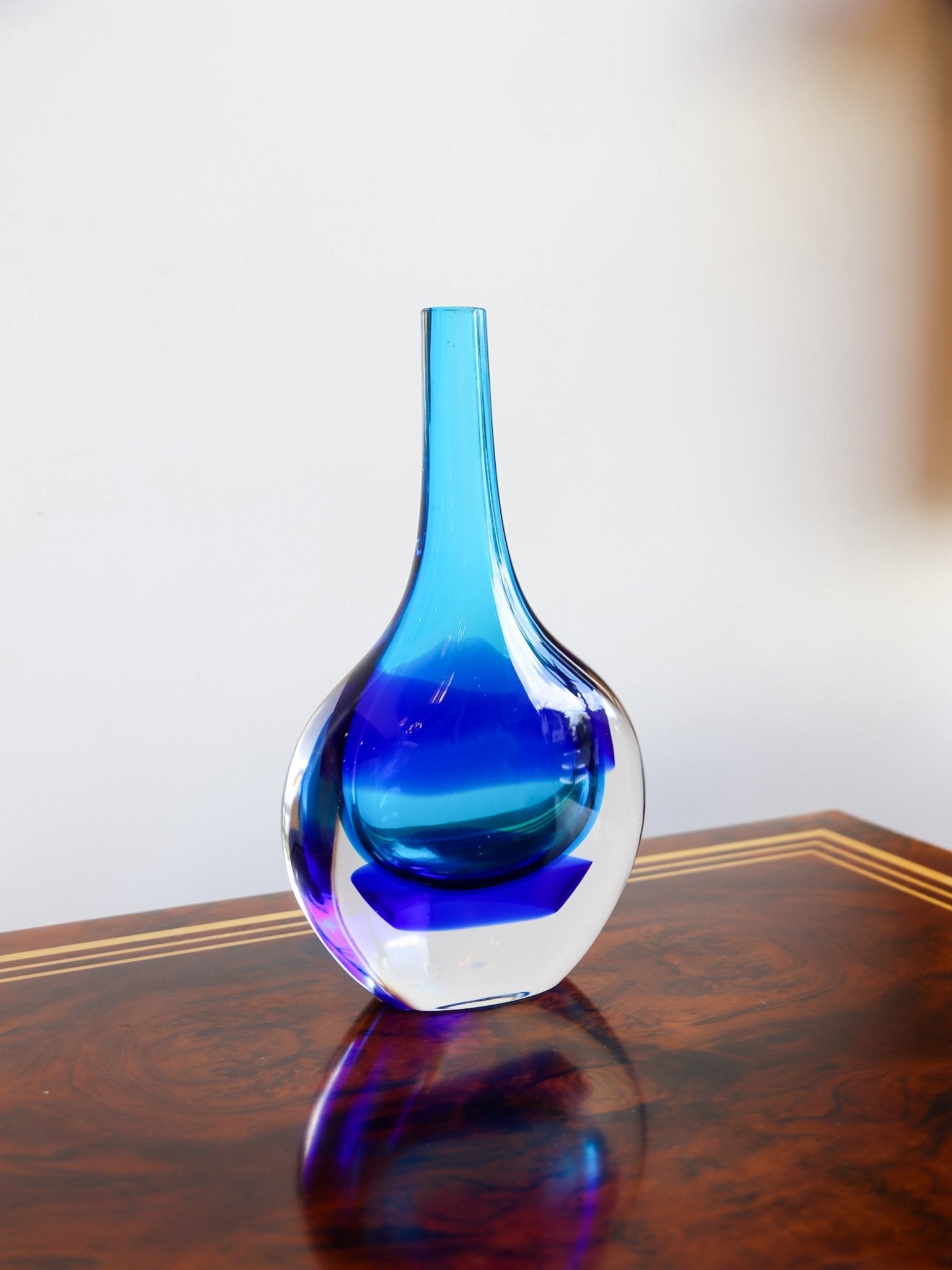 Luciano Gaspari Murano Sommerso Glass Vase, Italy 1960s - Lumini Collections