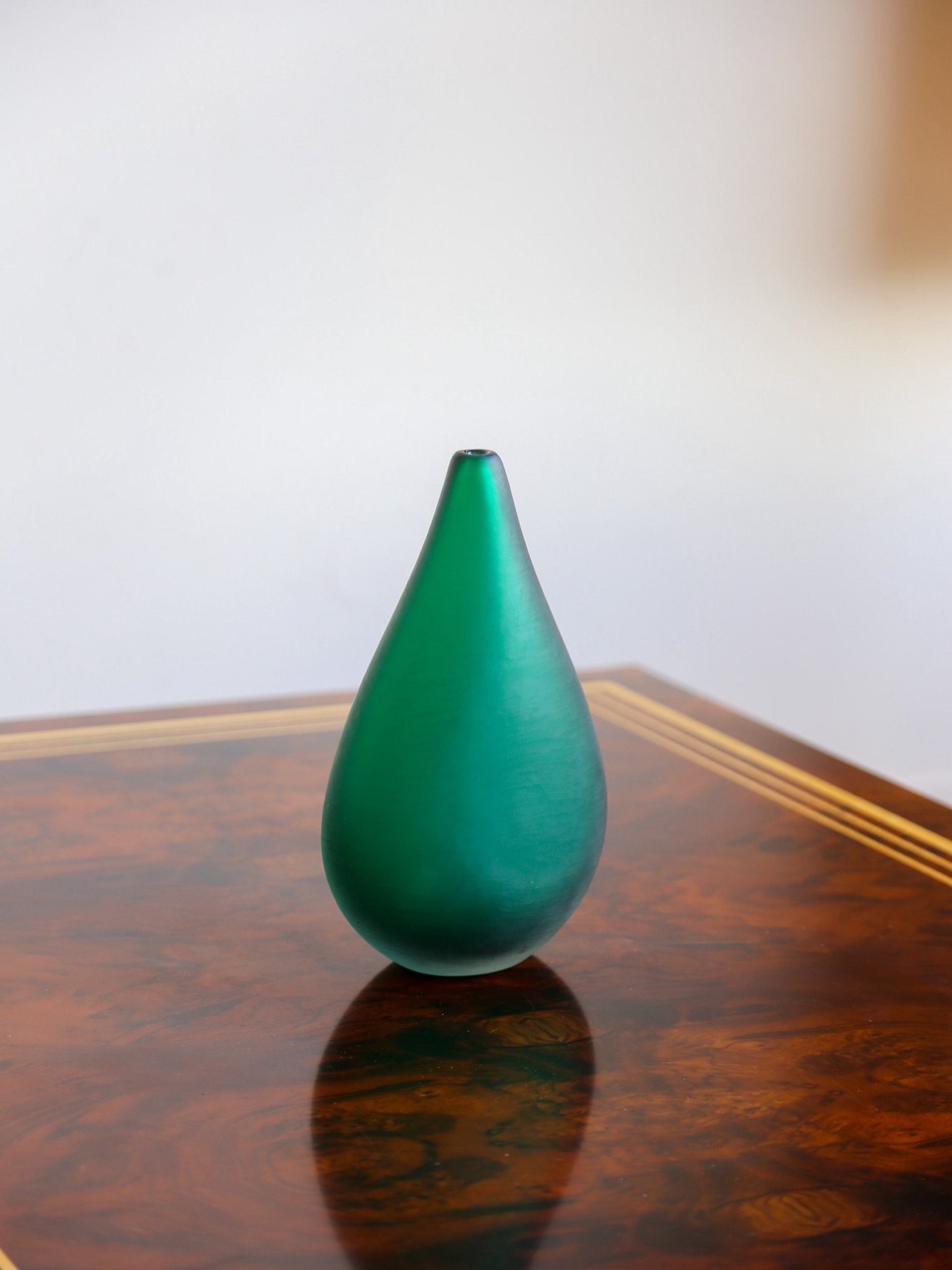 Salviati Murano Green Satin Glass Vase, Italy 1970s - Lumini Collections