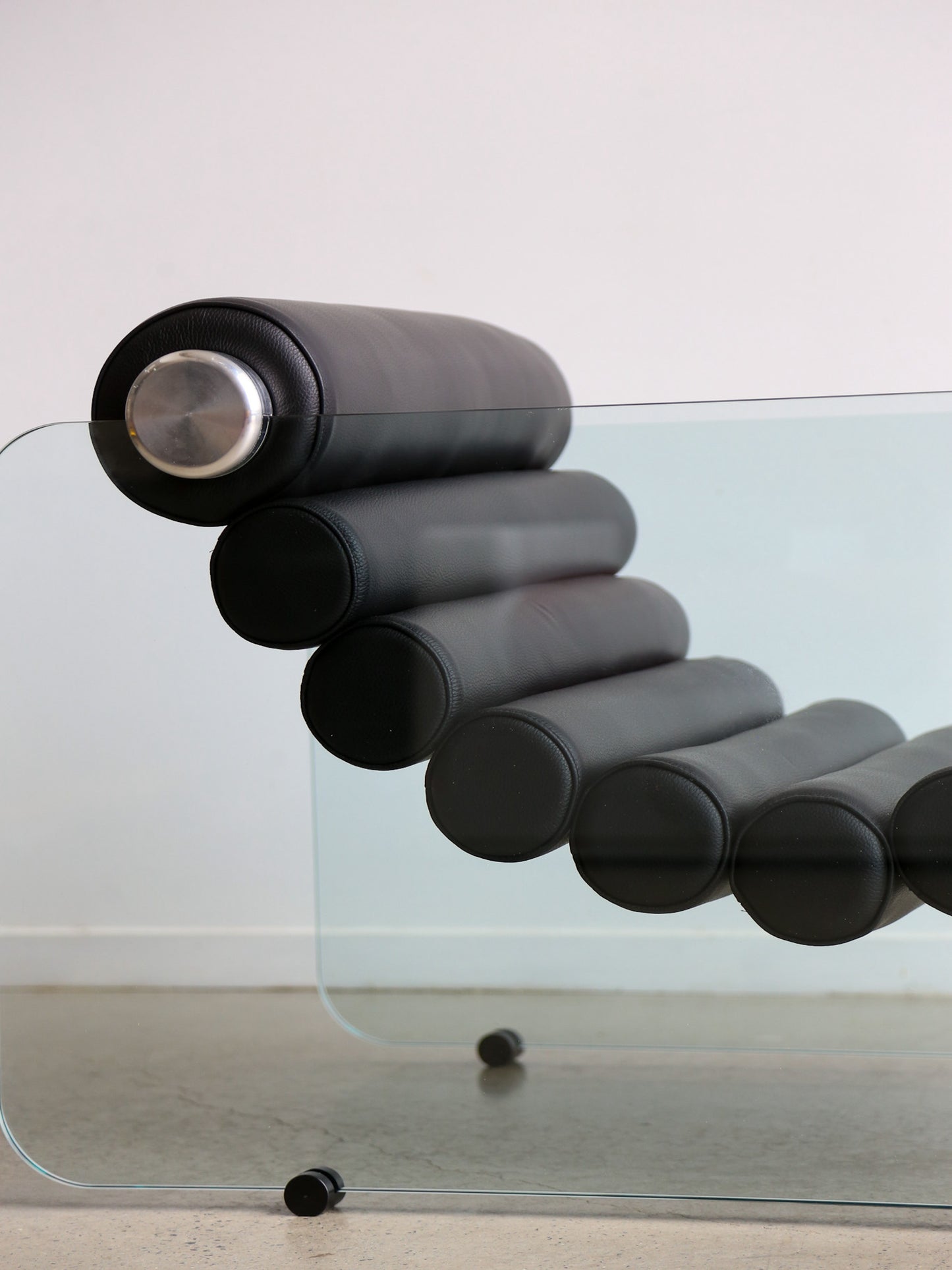 Hyaline Armchair by Fabio Lenci for Standing Italy in Black Leather 1970's