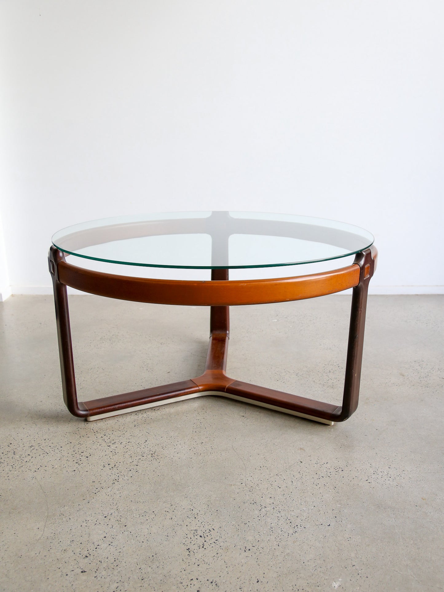 Round Dining Table by Collezioni Ceccotti with Glass Top and Timber Frame