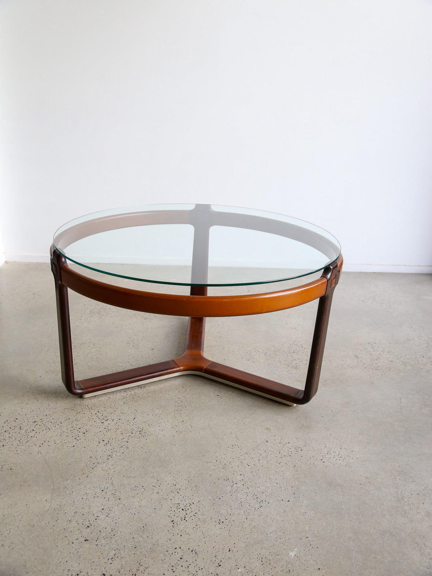 Round Dining Table by Collezioni Ceccotti with Glass Top and Timber Frame