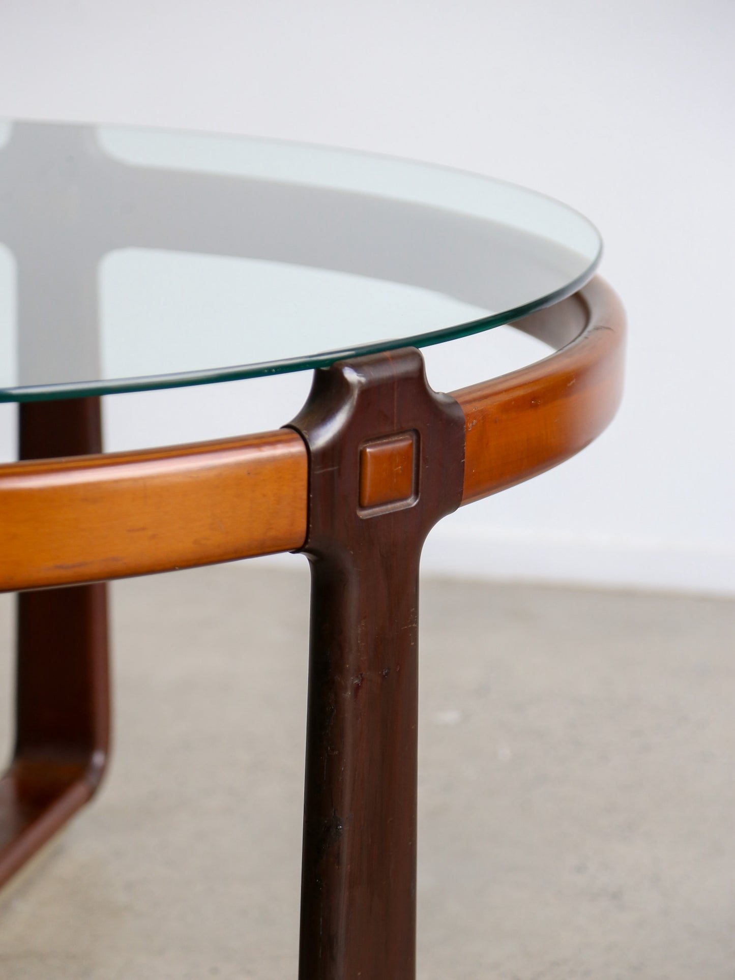 Round Dining Table by Collezioni Ceccotti with Glass Top and Timber Frame